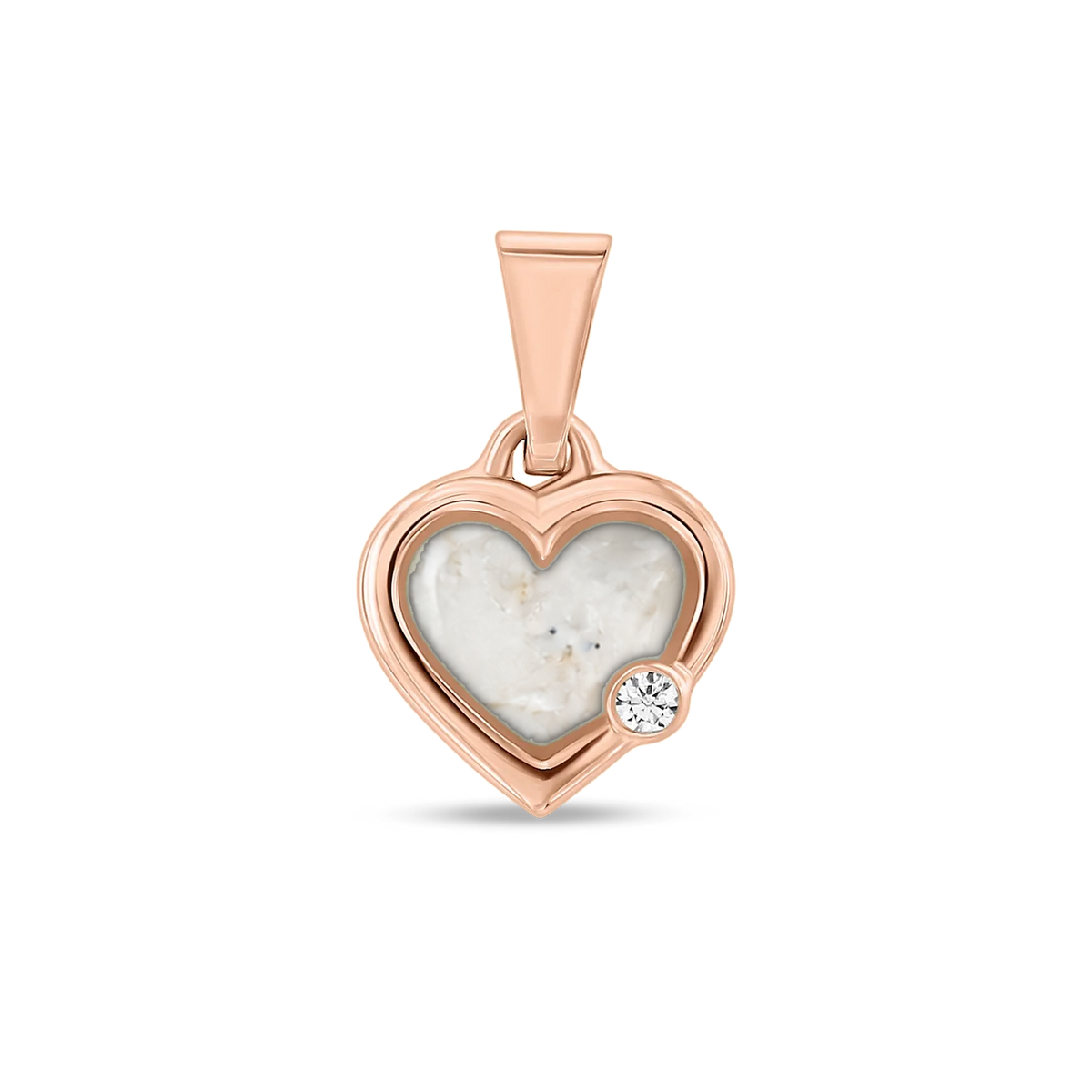 Esmée as-hanger in massief rosé goud met parelmoer askleur en zirkonia