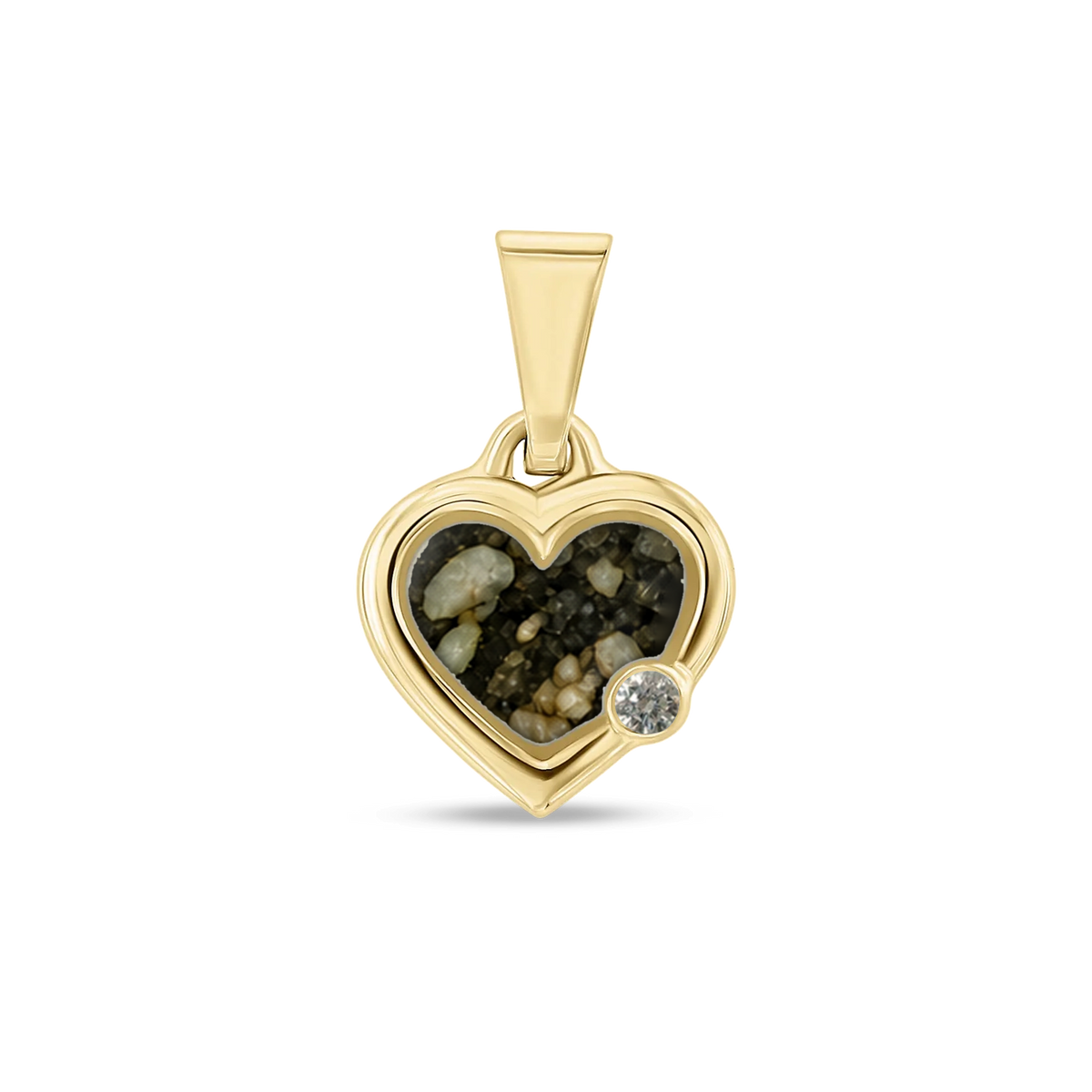 Esmée as-hanger in massief geel goud met antraciet askleur en lab grown diamant