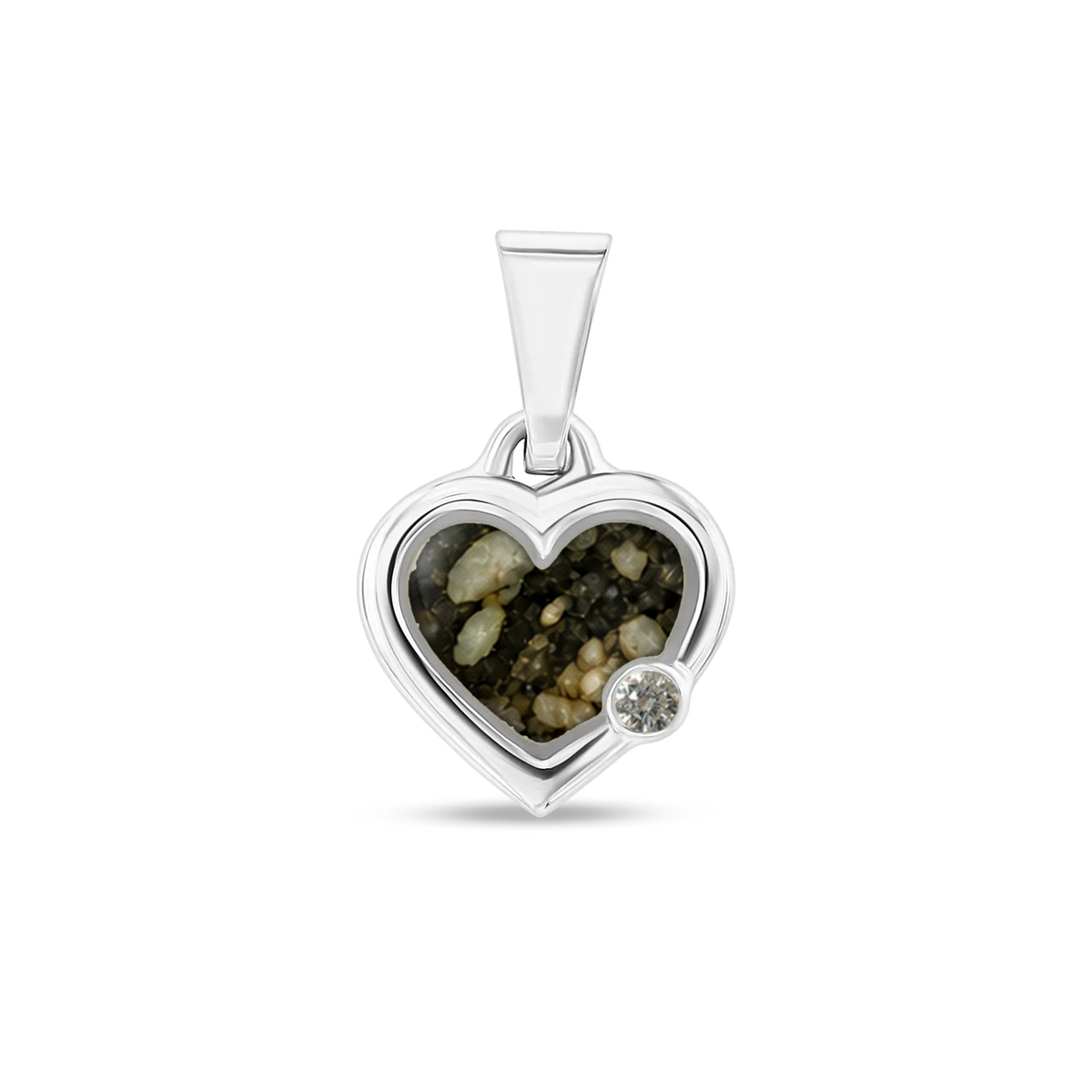 Esmée as-hanger in massief wit goud met antraciet askleur en lab grown diamant