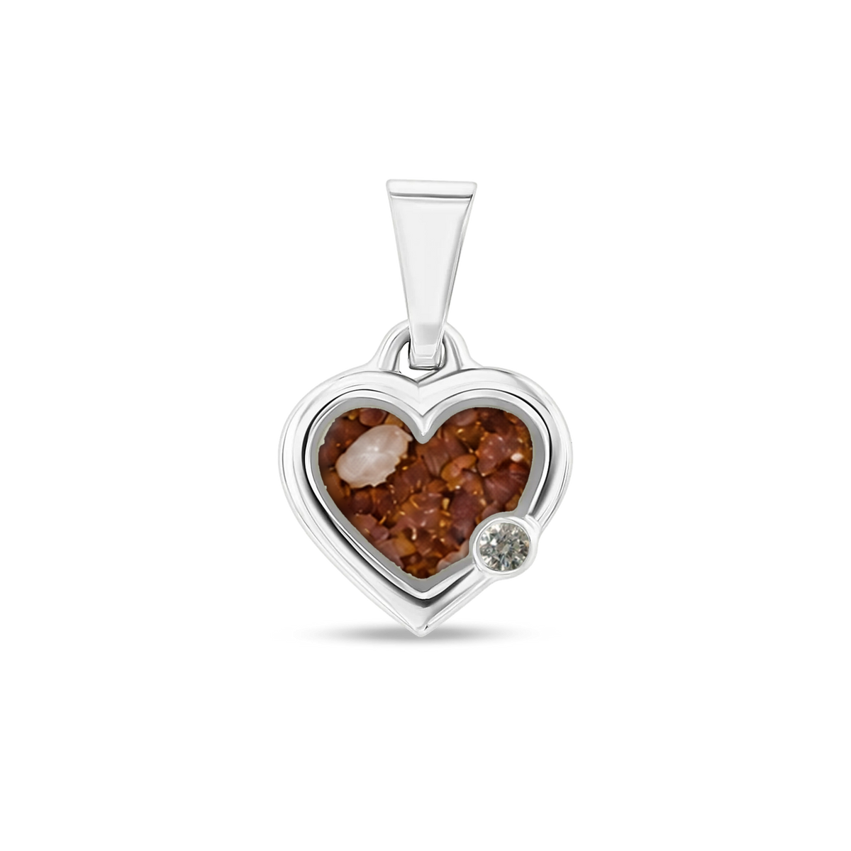 Esmée as-hanger in massief wit goud met koperbruin askleur en lab grown diamant