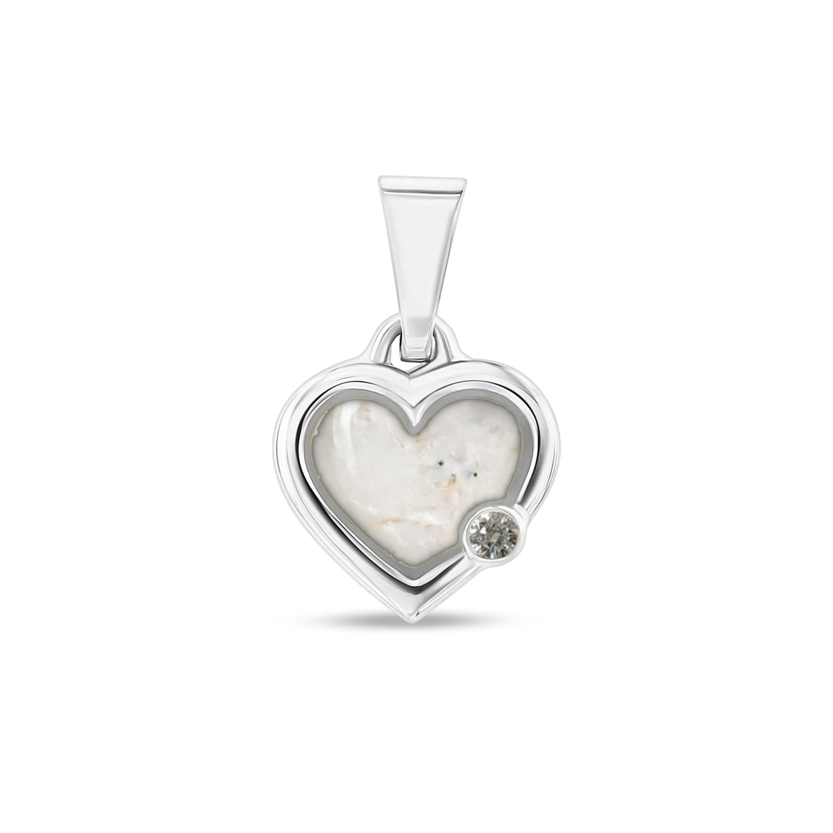 Esmée as-hanger in massief wit goud met parelmoer askleur en lab grown diamant
