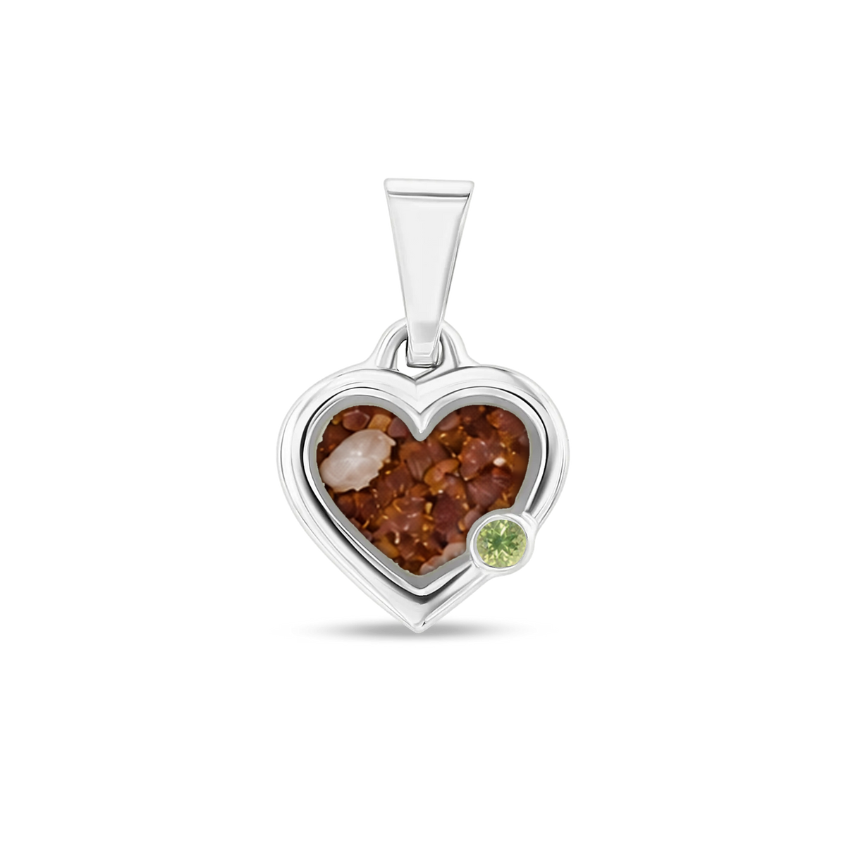 Esmée as-hanger in massief wit goud met koperbruin askleur en peridot