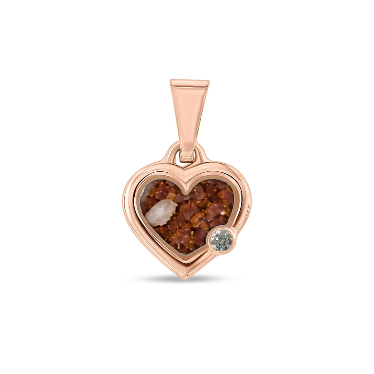 Esmée as-hanger in massief rosé goud met koperbruin askleur en lab grown diamant