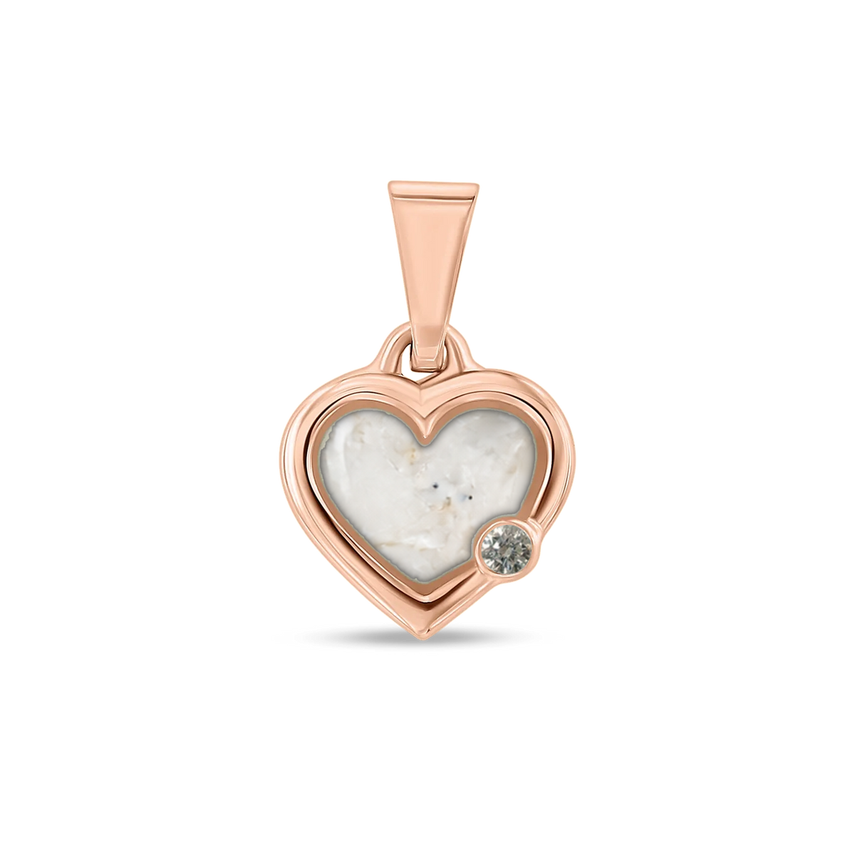 Esmée as-hanger in massief rosé goud met parelmoer askleur en lab grown diamant
