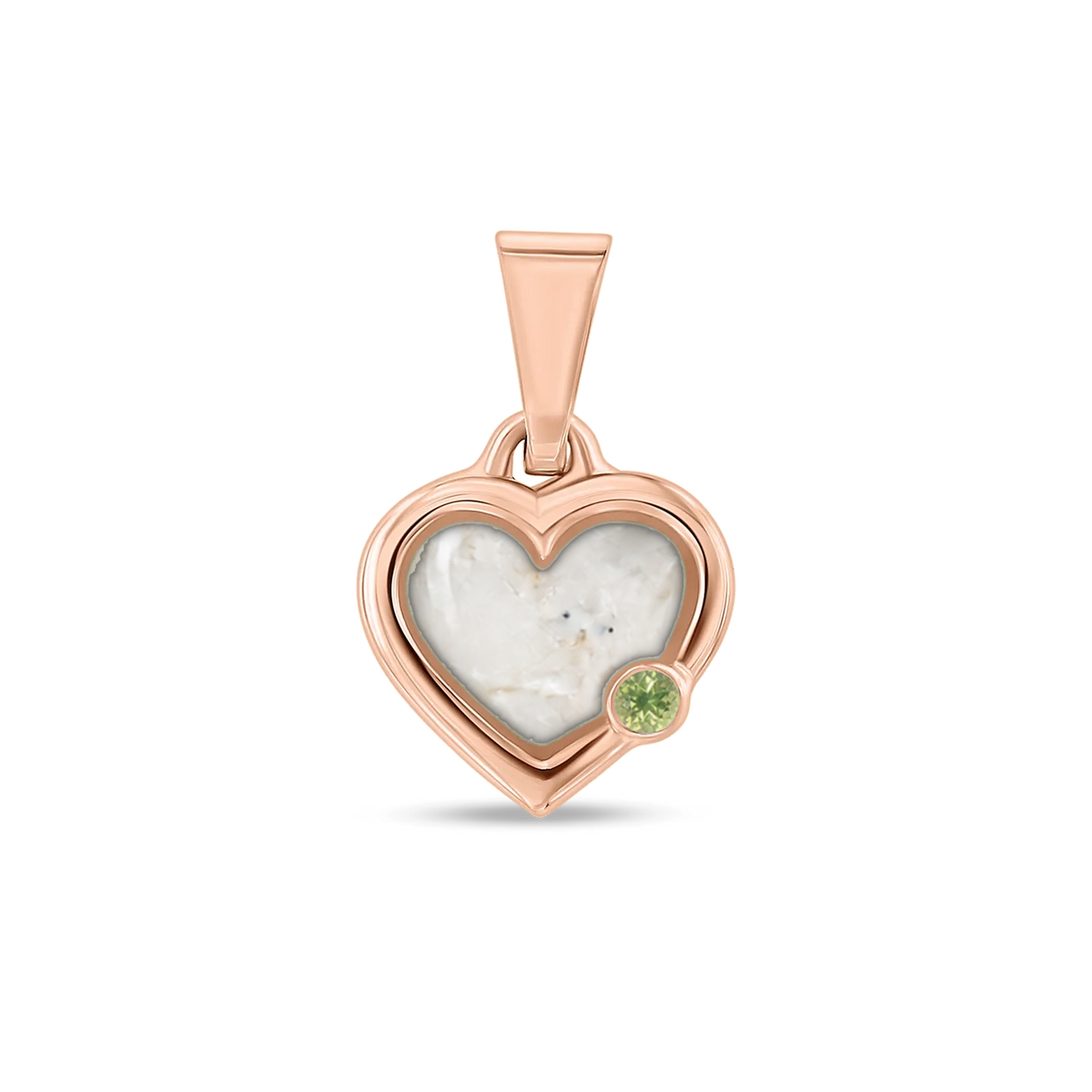 Esmée as-hanger in massief rosé goud met parelmoer askleur en peridot