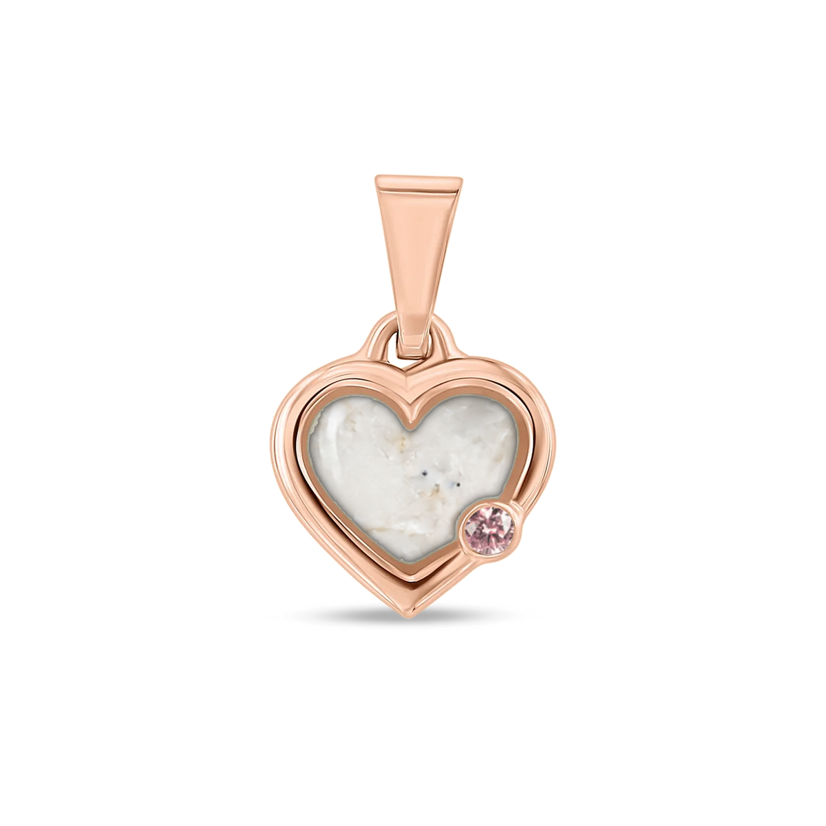 Esmée as-hanger in massief rosé goud met parelmoer askleur en morganiet