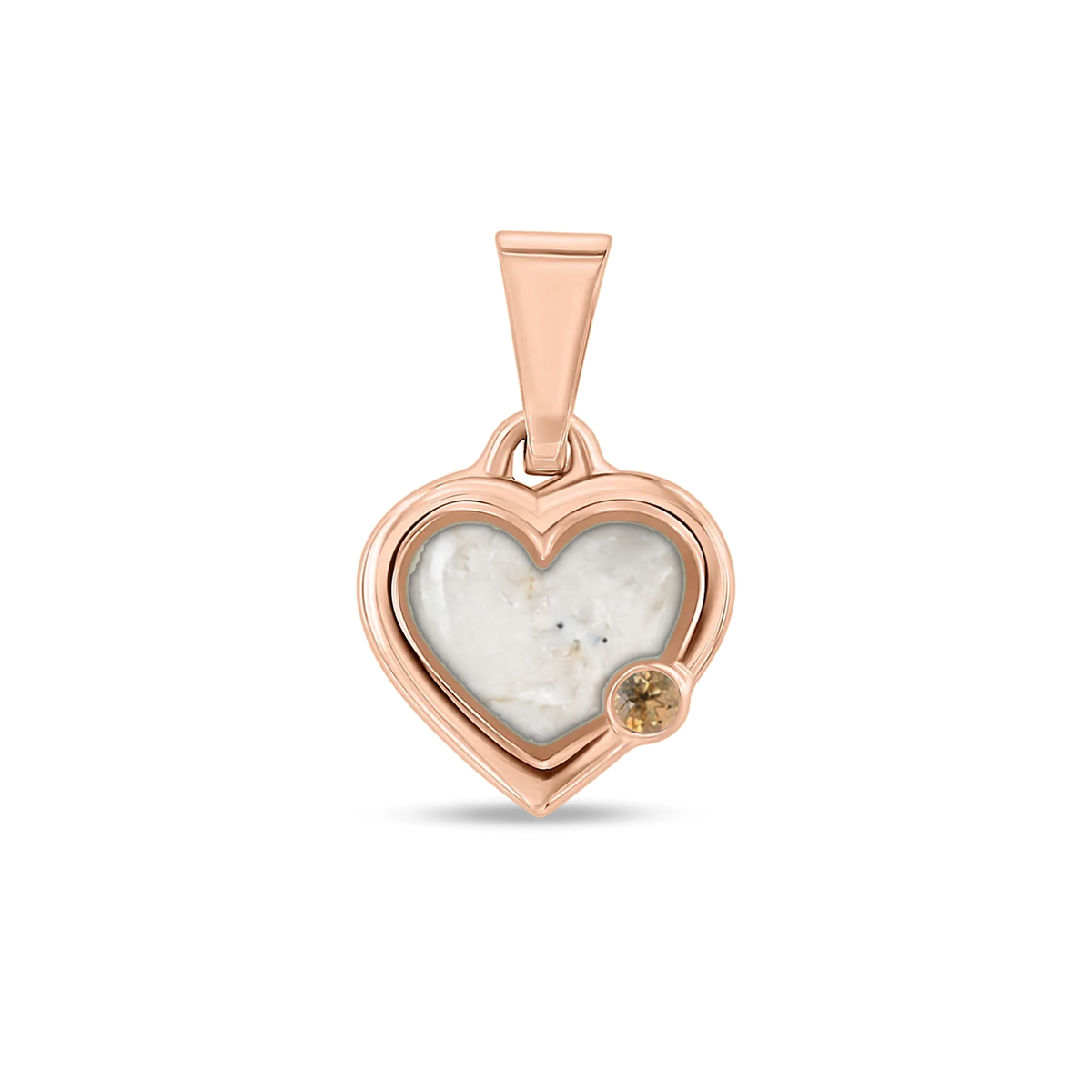 Esmée as-hanger in massief rosé goud met parelmoer askleur en citrien