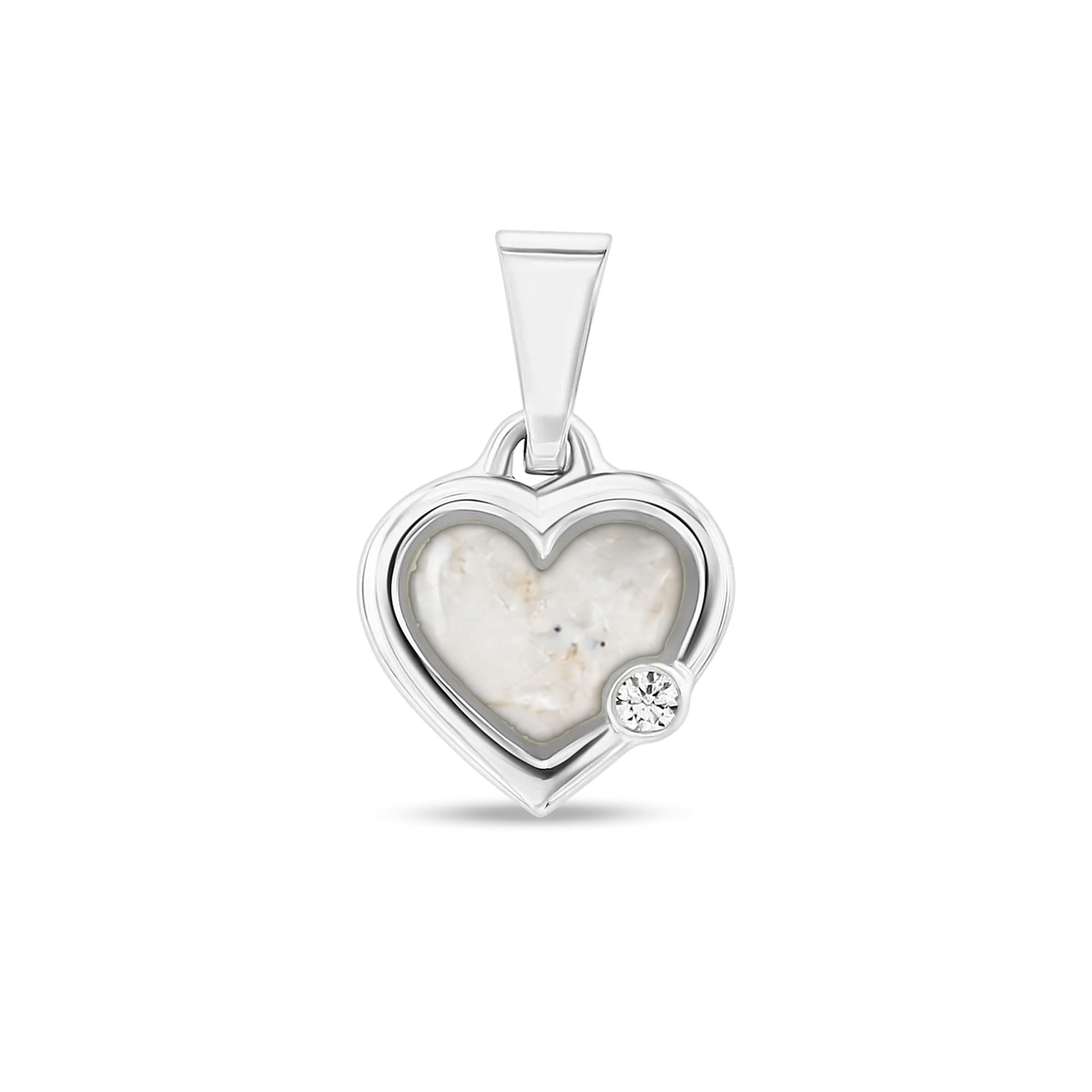 Esmée as-hanger in 925 zilver met parelmoer askleur en zirkonia
