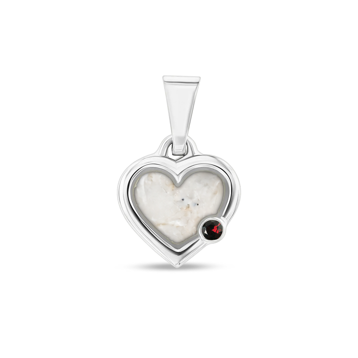 Esmée as-hanger in 925 zilver met parelmoer askleur en granaat