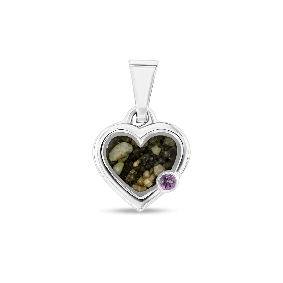 Esmée as-hanger in 925 zilver met antraciet askleur en amethist