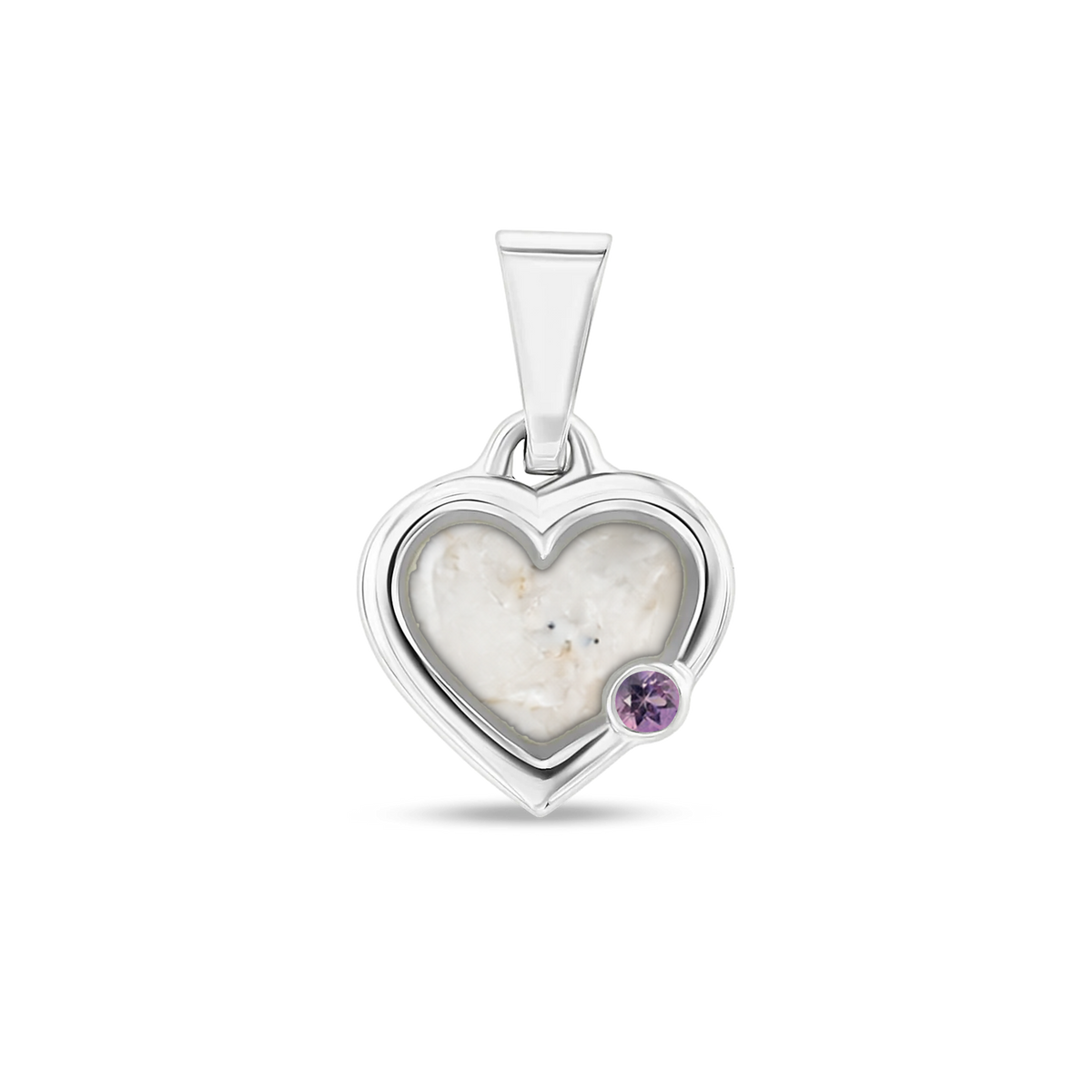 Esmée as-hanger in 925 zilver met parelmoer askleur en amethist