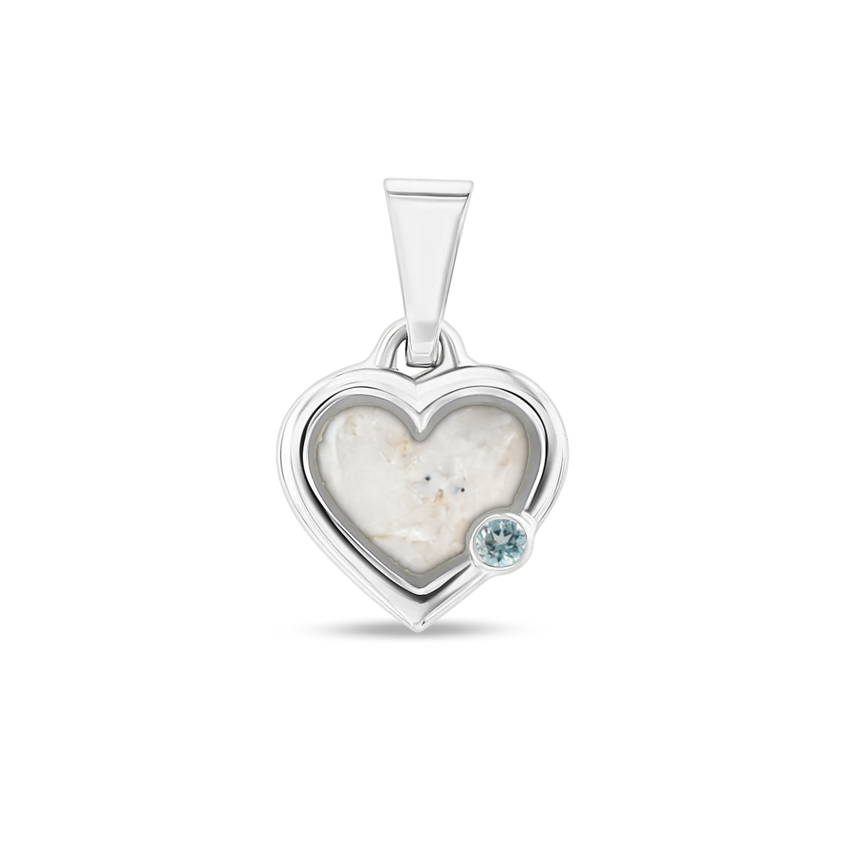 Esmée as-hanger in 925 zilver met parelmoer askleur en aquamarijn