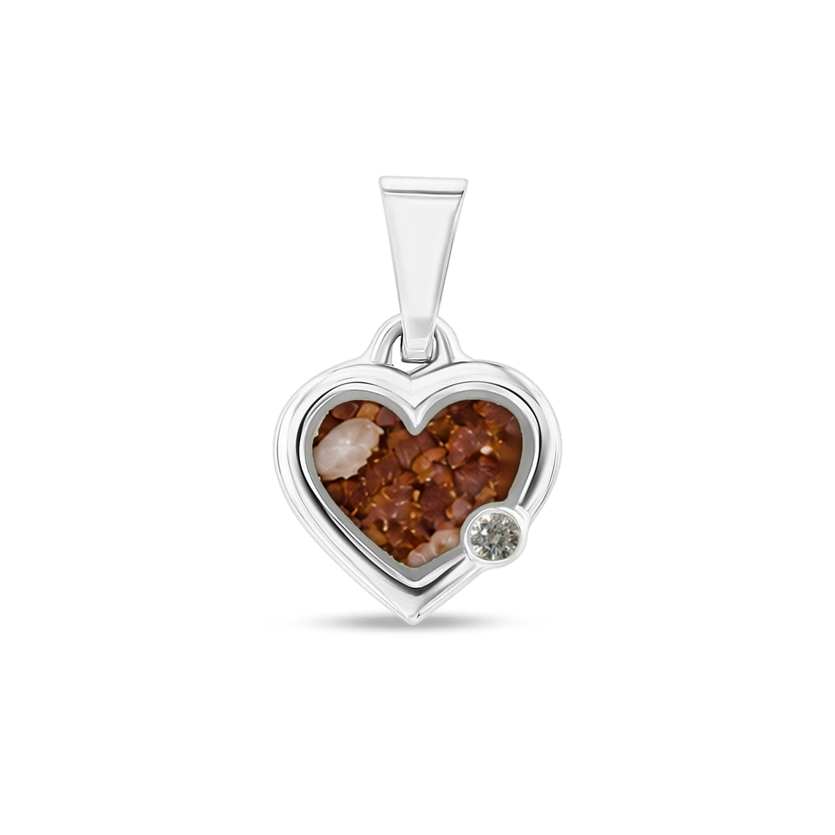 Esmée as-hanger in 925 zilver met koperbruin askleur en lab grown diamant