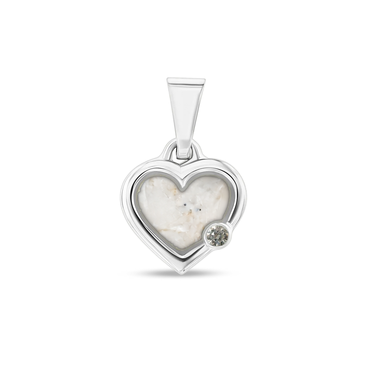 Esmée as-hanger in 925 zilver met parelmoer askleur en lab grown diamant