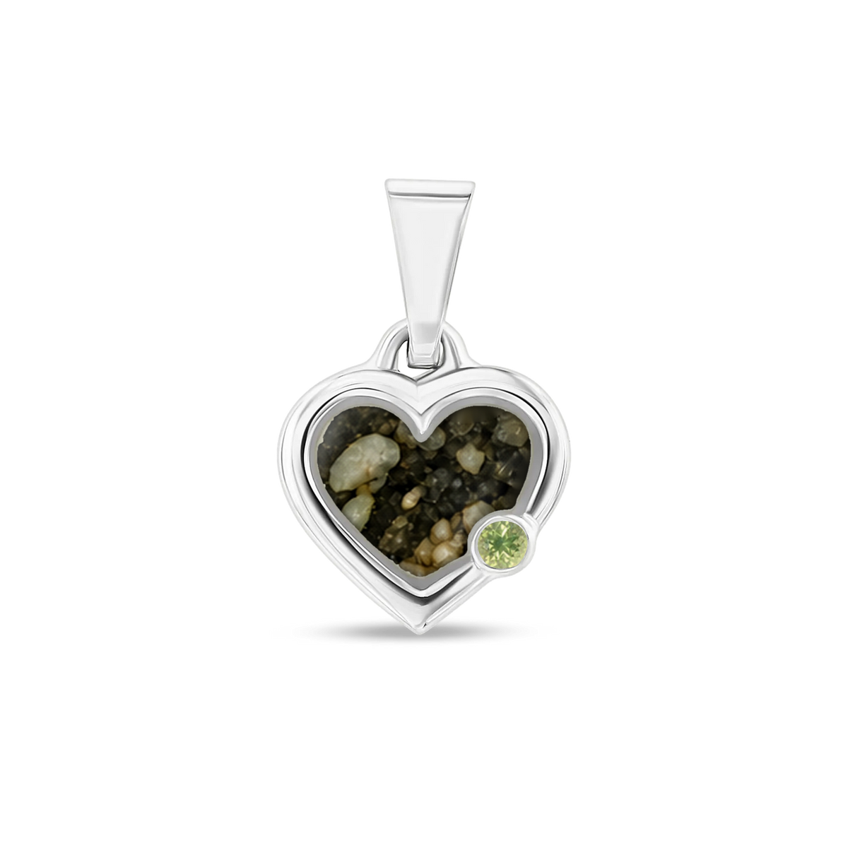 Esmée as-hanger in 925 zilver met antraciet askleur en peridot