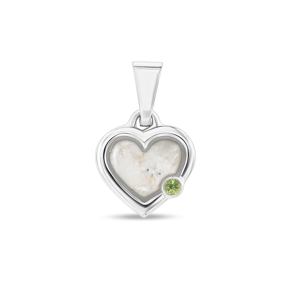 Esmée as-hanger in 925 zilver met parelmoer askleur en peridot