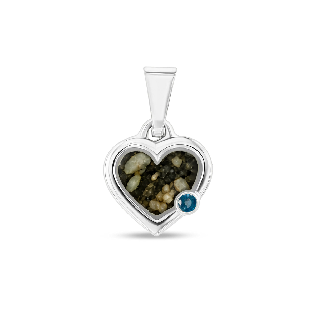 Esmée as-hanger in 925 zilver met antraciet askleur en saffier