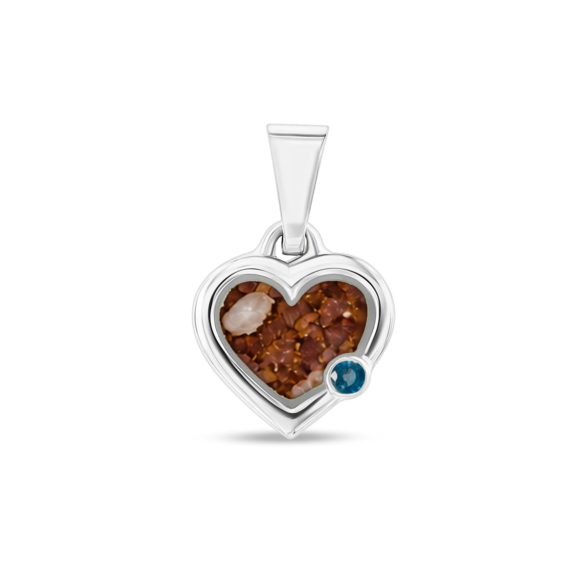 Esmée as-hanger in 925 zilver met koperbruin askleur en saffier