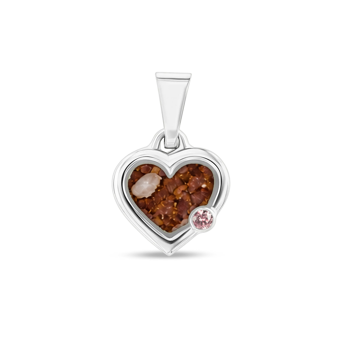 Esmée as-hanger in 925 zilver met koperbruin askleur en morganiet