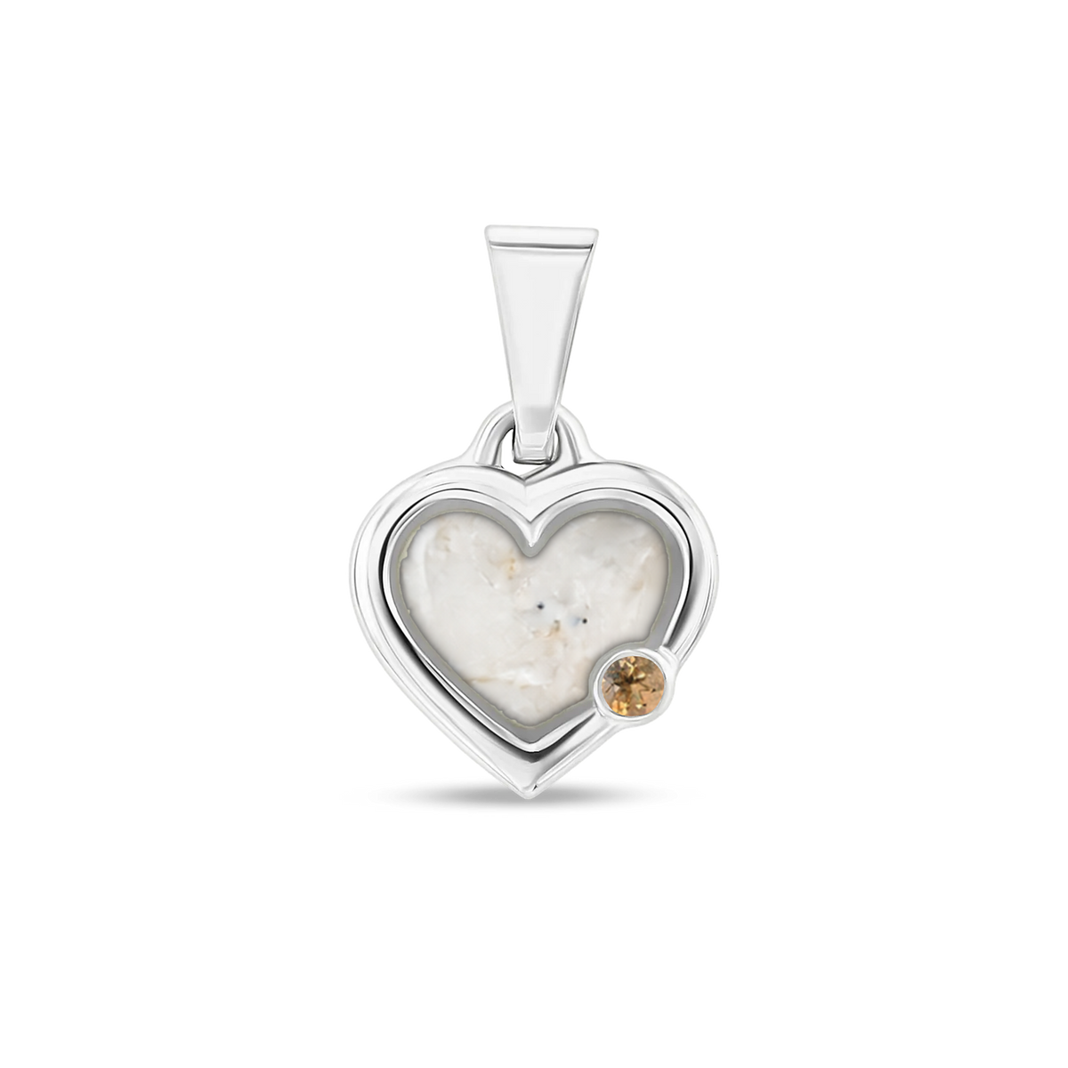 Esmée as-hanger in 925 zilver met parelmoer askleur en citrien