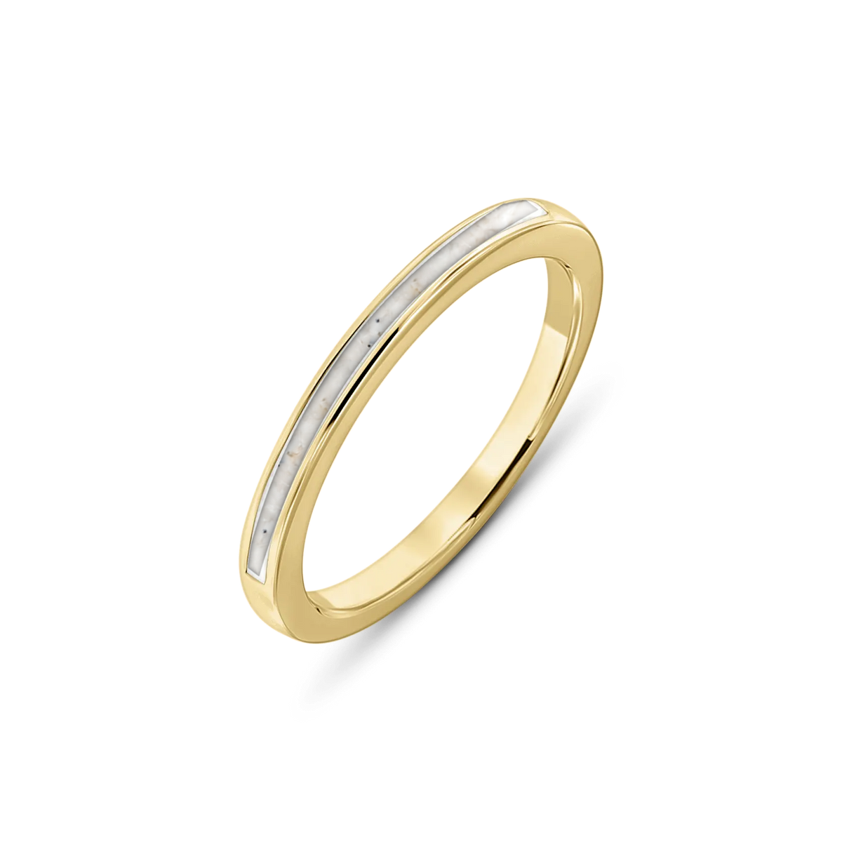 Eva as-ring in massief geel goud met parelmoer askleur