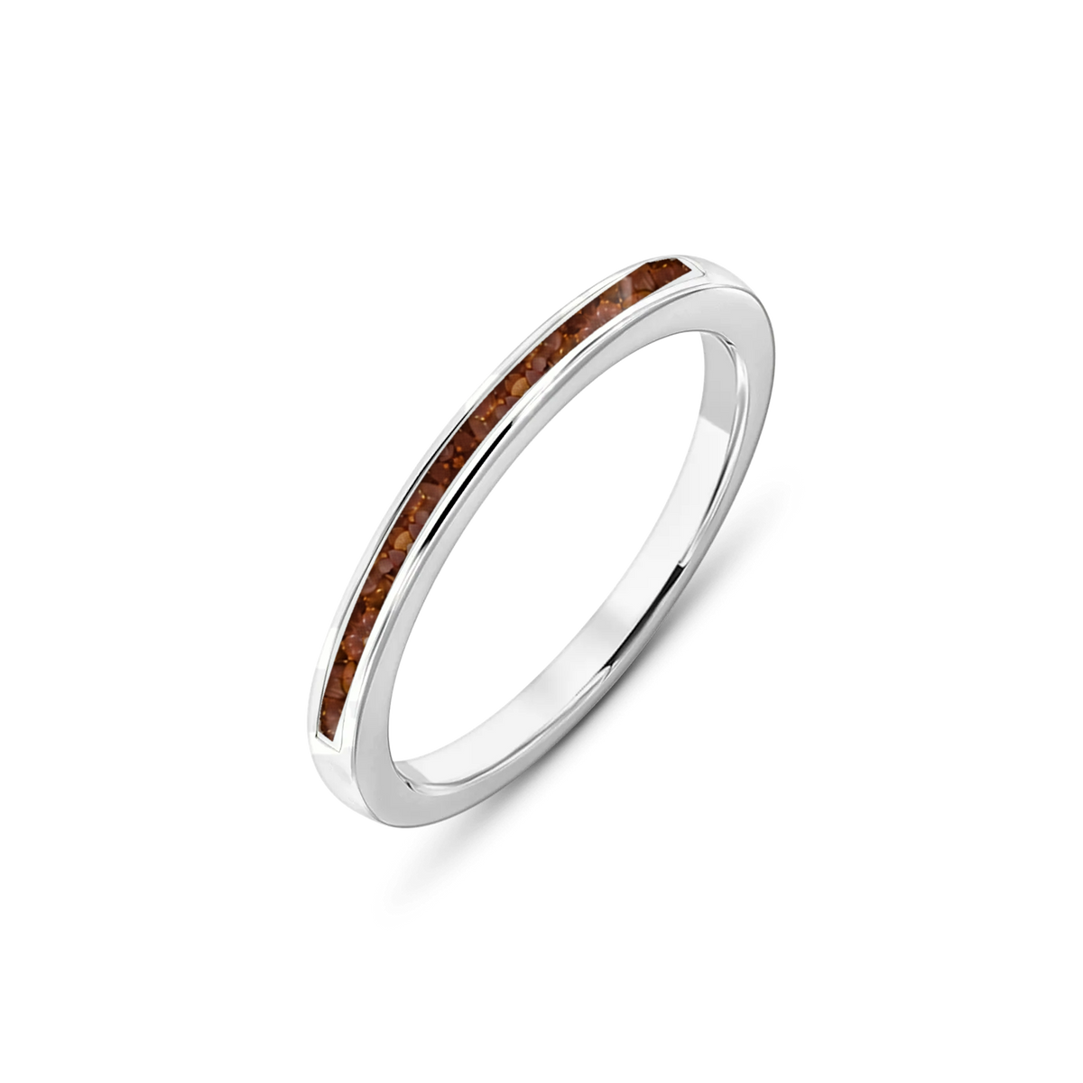 Eva as-ring in massief wit goud met koperbruin askleur