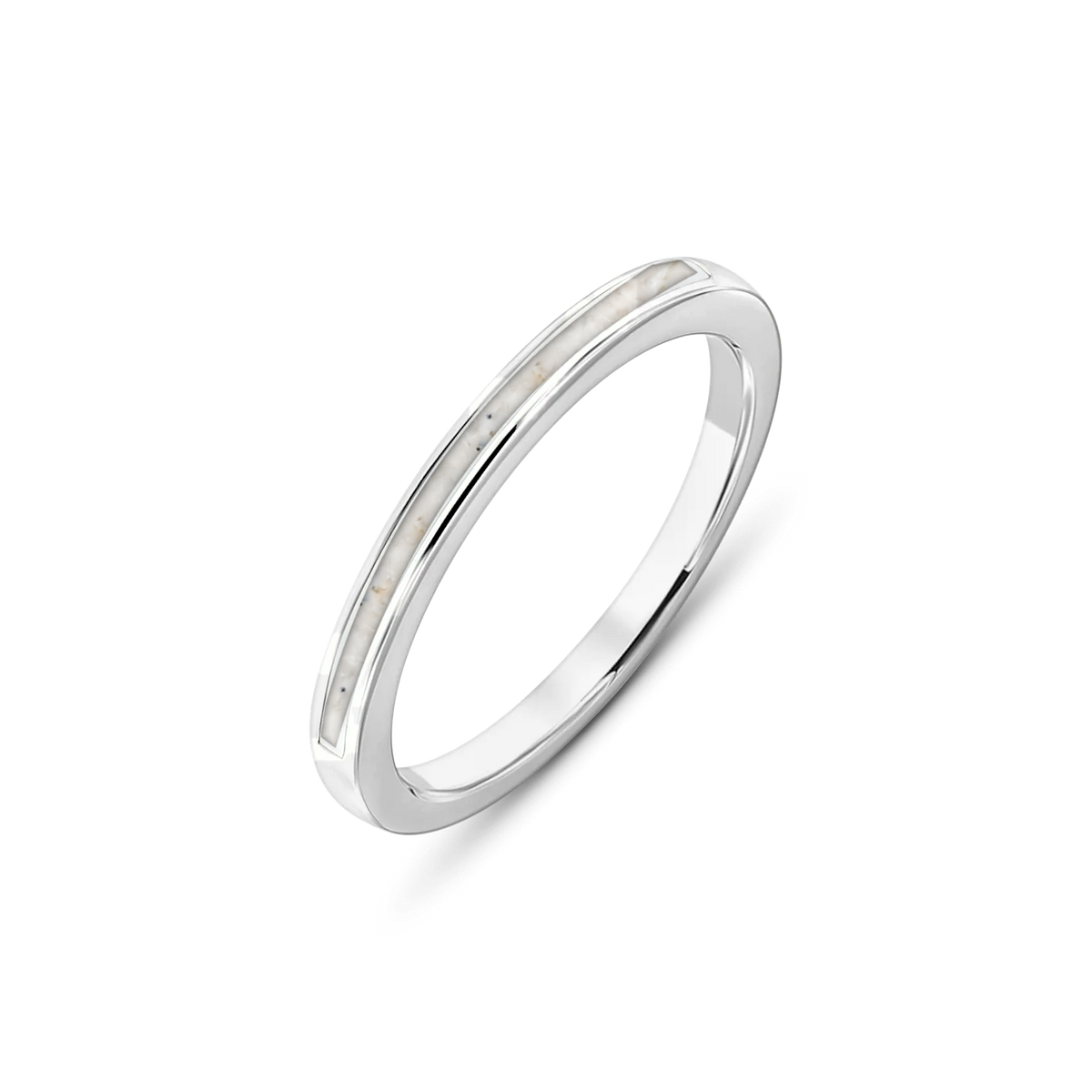 Eva as-ring in 925 zilver met parelmoer askleur
