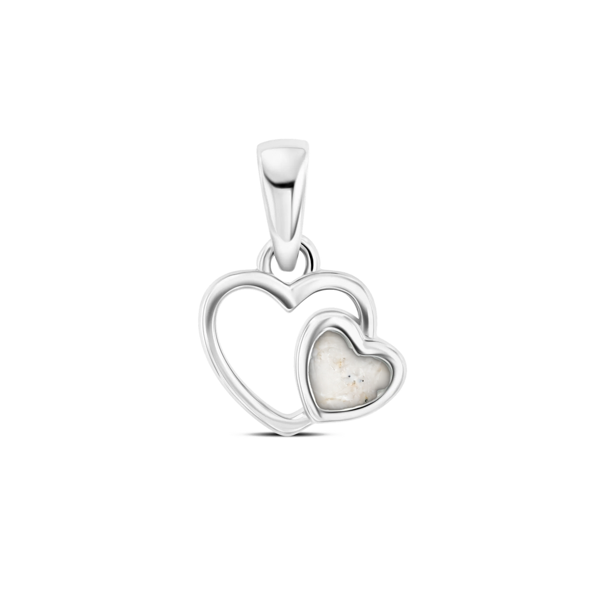 Heart to Heart as-hanger in massief wit goud met parelmoer askleur