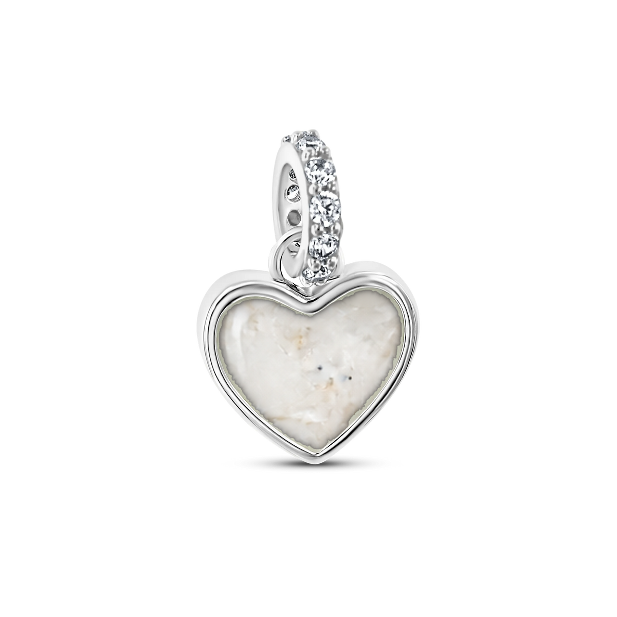 Indy asbedel in 925 zilver met parelmoer askleur