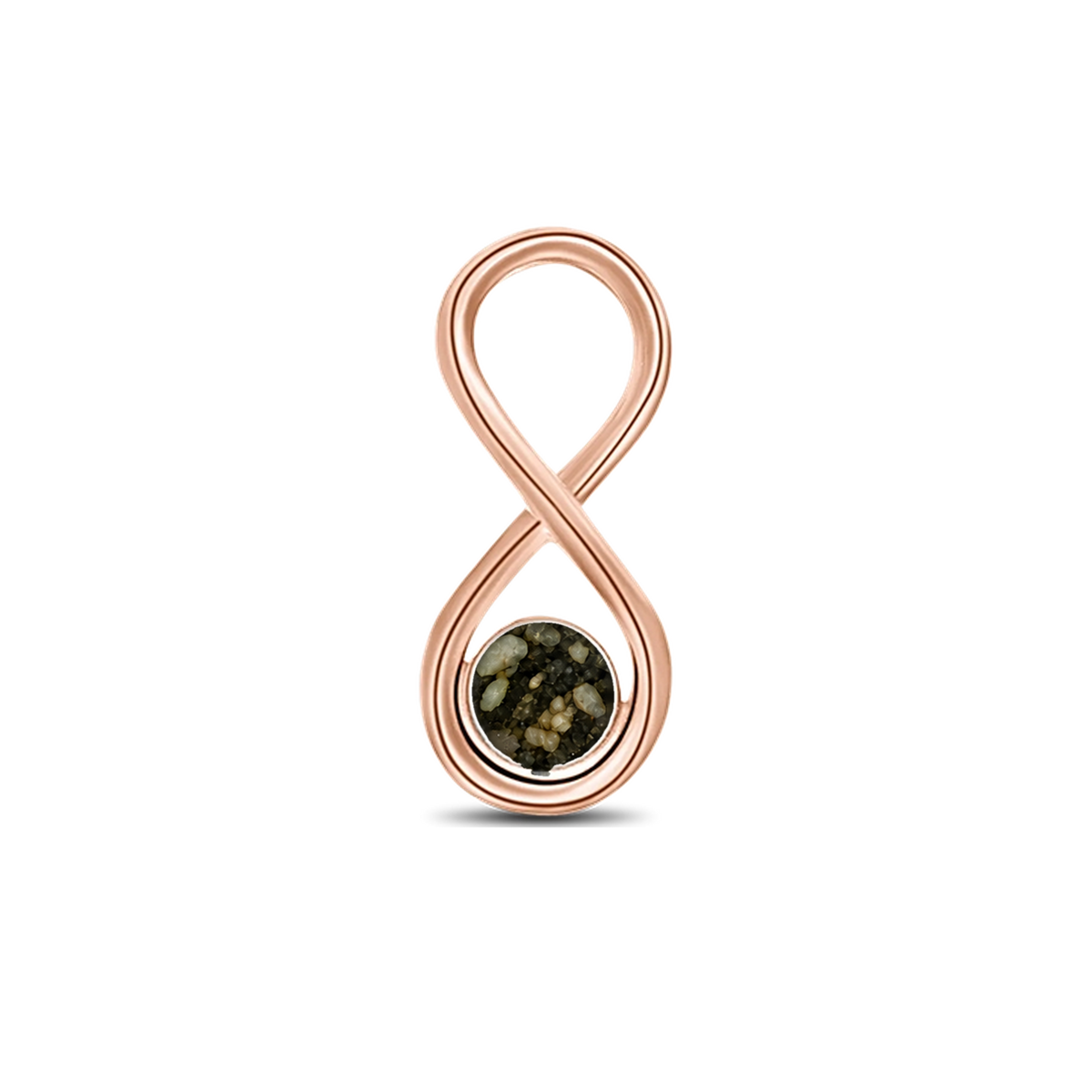 Infinity as-hanger in massief rosé goud met antraciet askleur