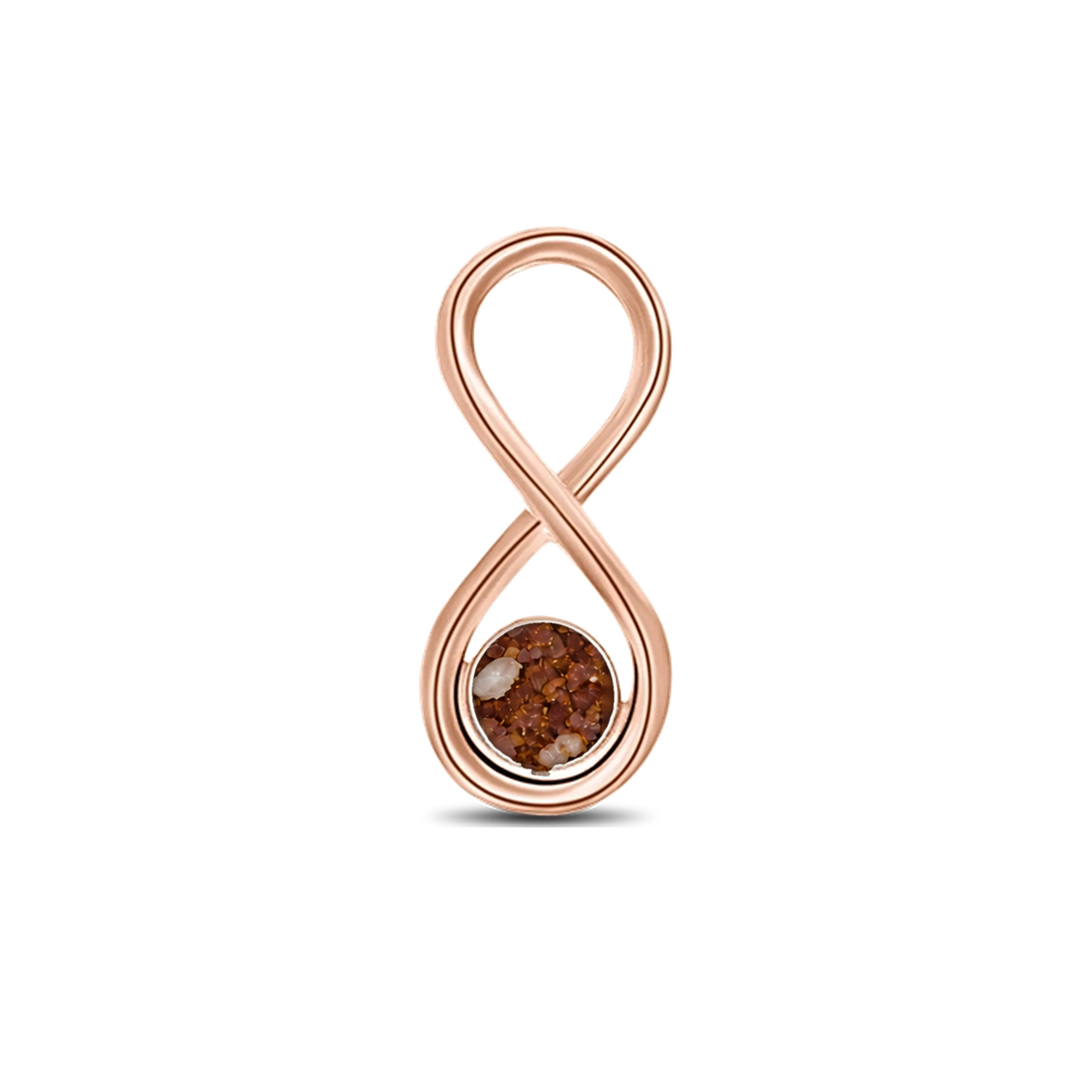 Infinity as-hanger in massief rosé goud met koperbruin askleur
