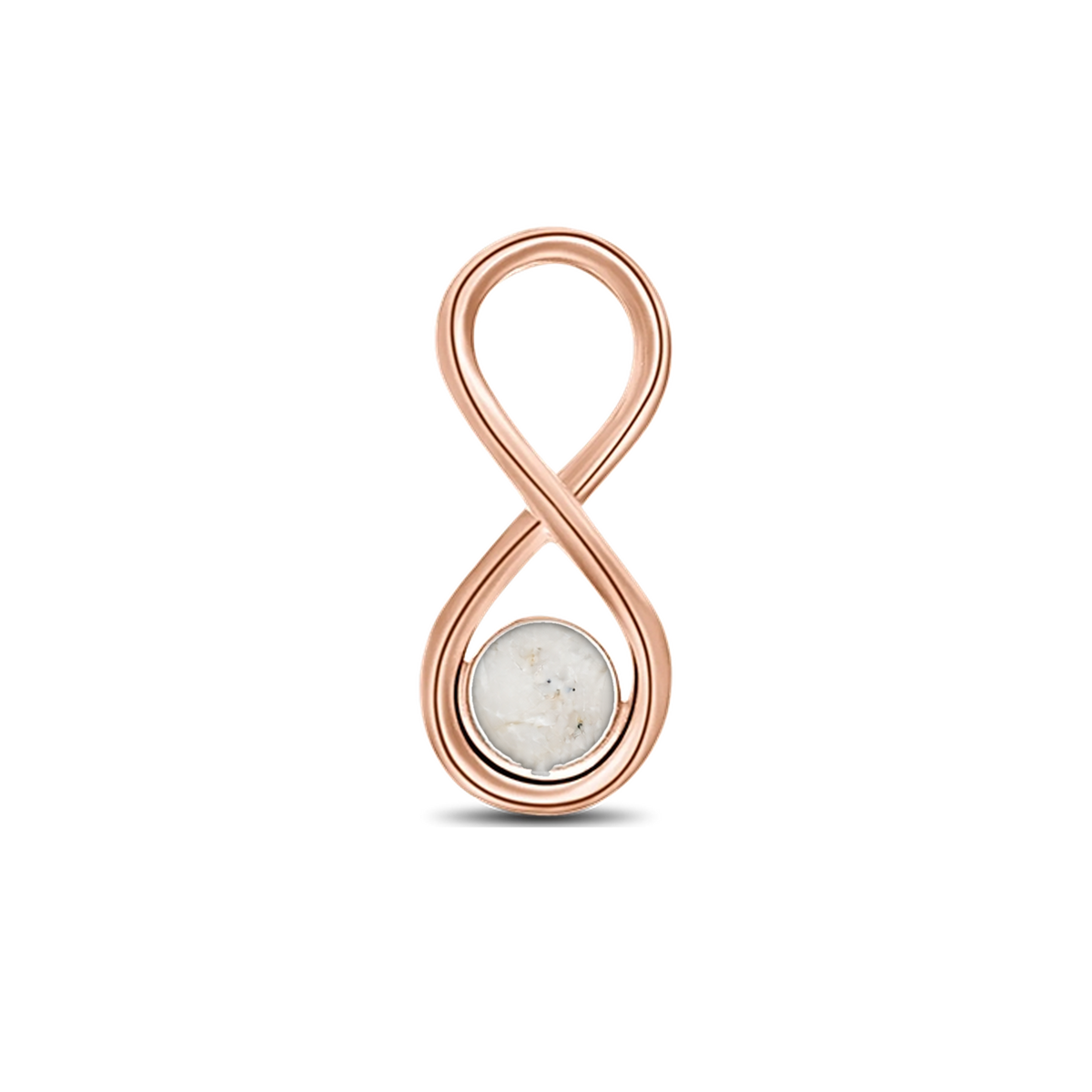 Infinity as-hanger in massief rosé goud met parelmoer askleur
