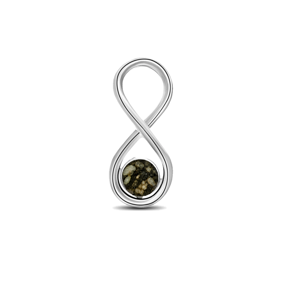 Infinity as-hanger in 925 zilver met antraciet askleur