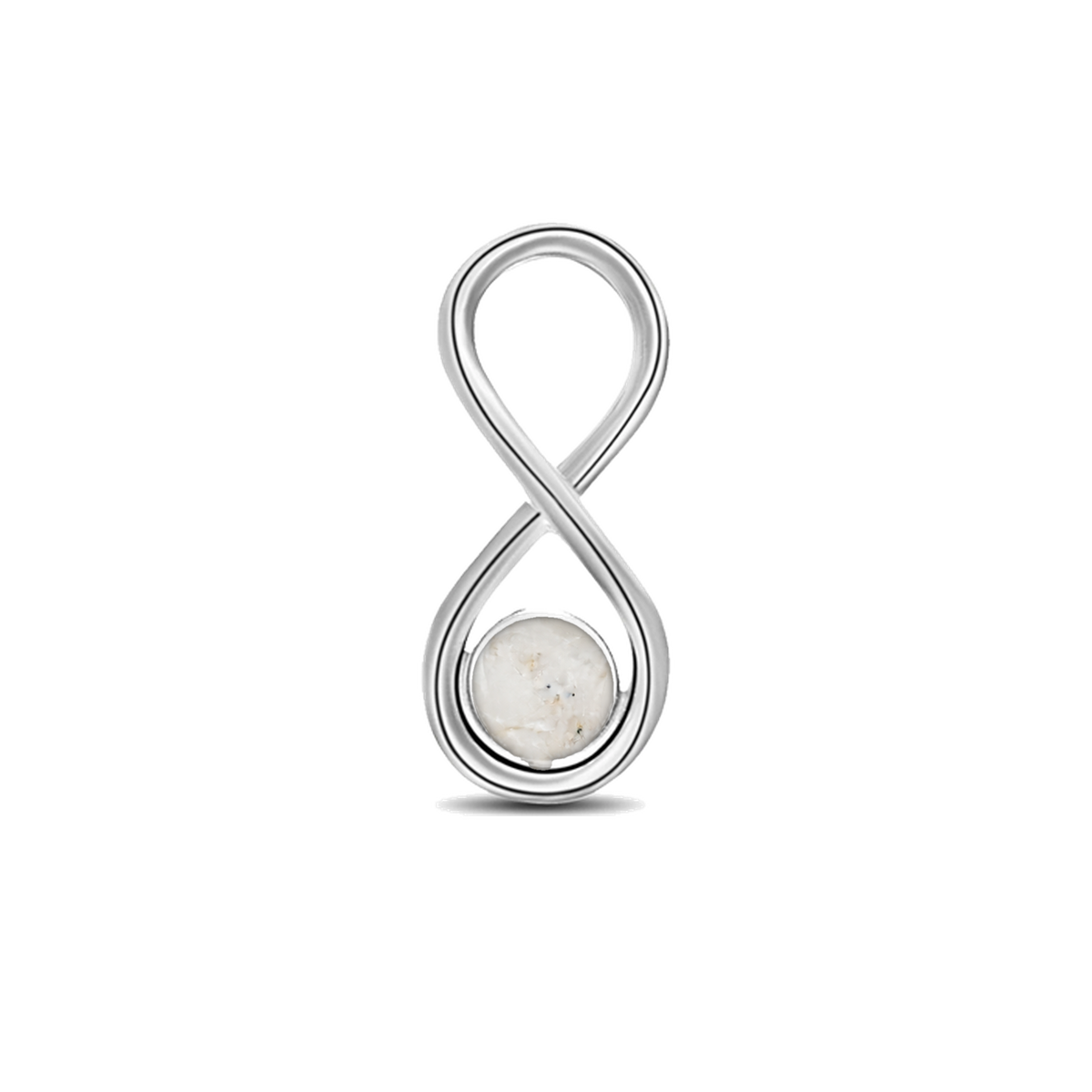 Infinity as-hanger in 925 zilver met parelmoer askleur