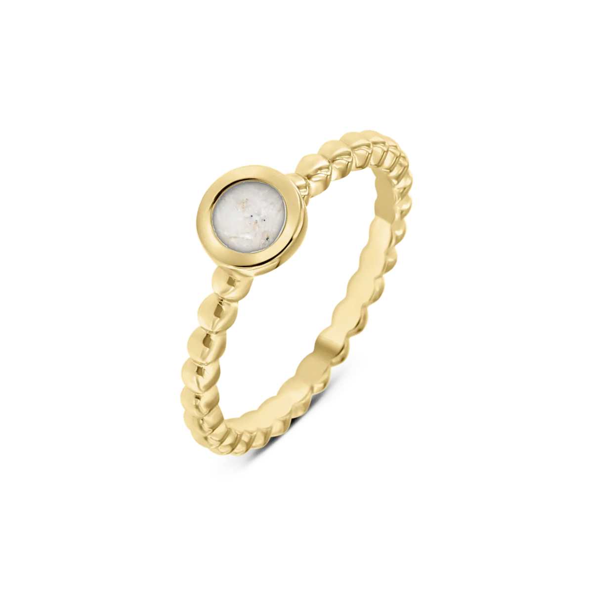 Isabelle as-ring in massief geel goud met parelmoer askleur