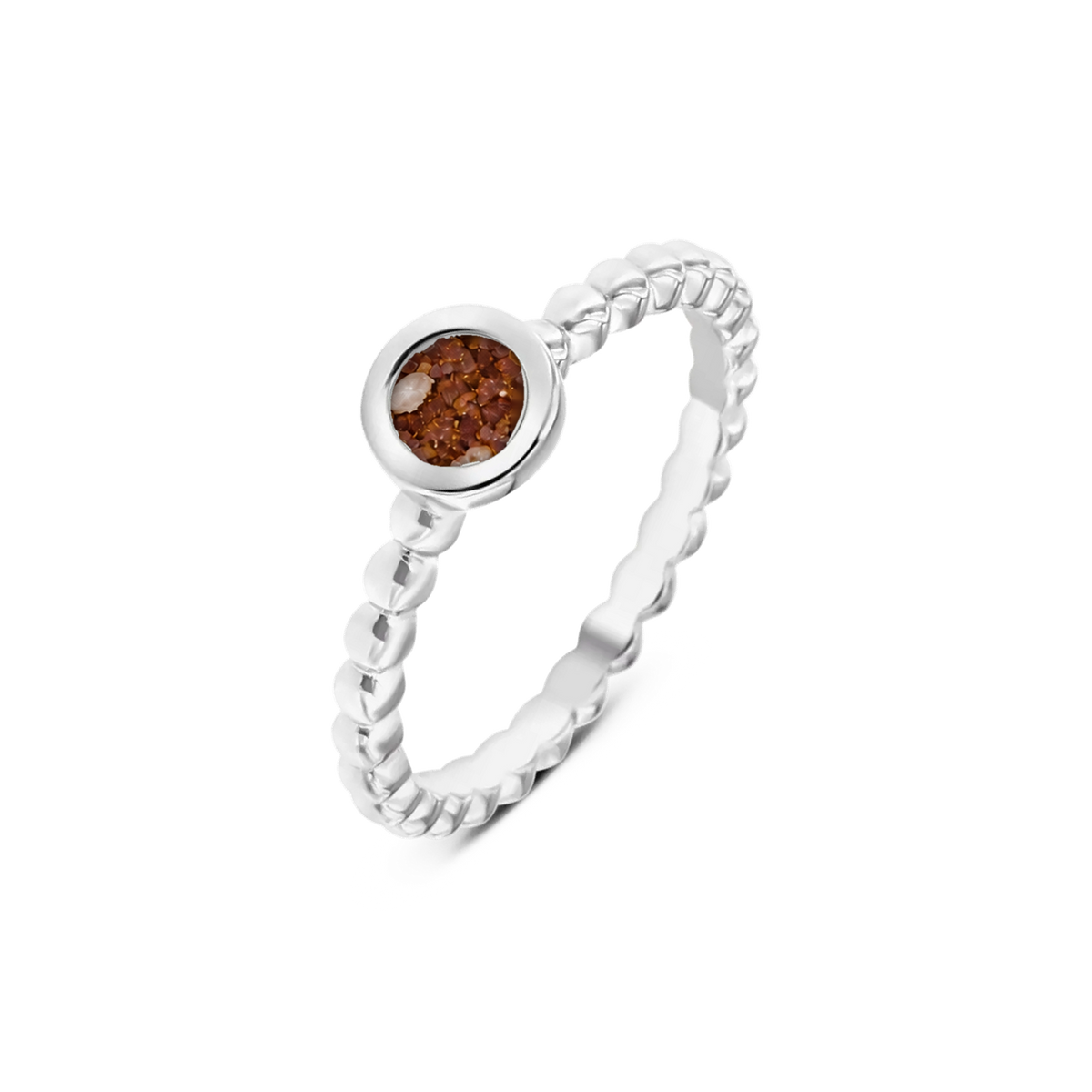 Isabelle as-ring in massief wit goud met koperbruin askleur