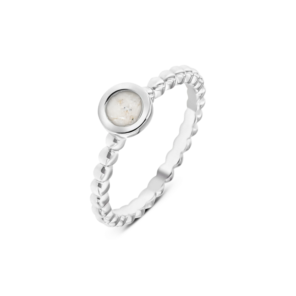 Isabelle as-ring in massief wit goud met parelmoer askleur