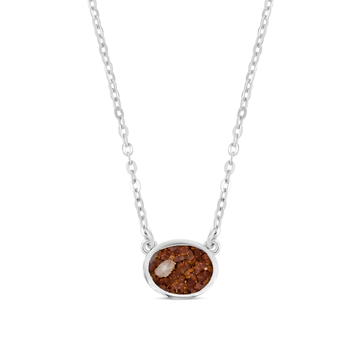Juna as-ketting in massief wit goud met koperbruin askleur