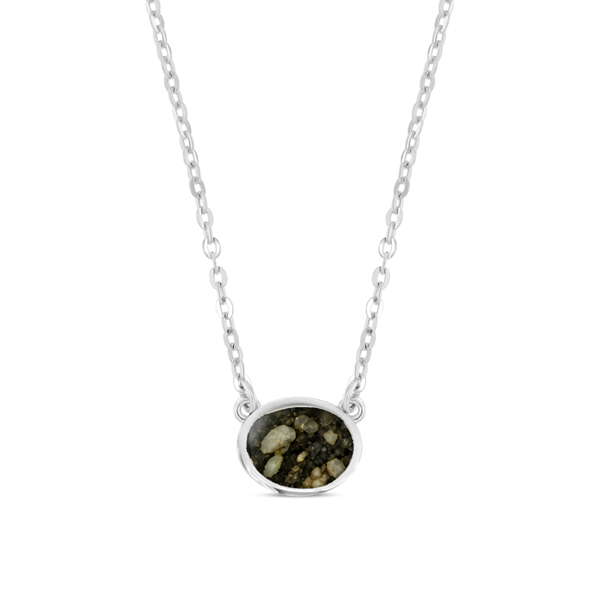 Juna as-ketting in 925 zilver met antraciet askleur
