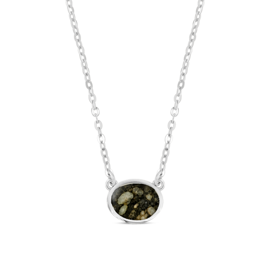 Juna as-ketting in 925 zilver met antraciet askleur