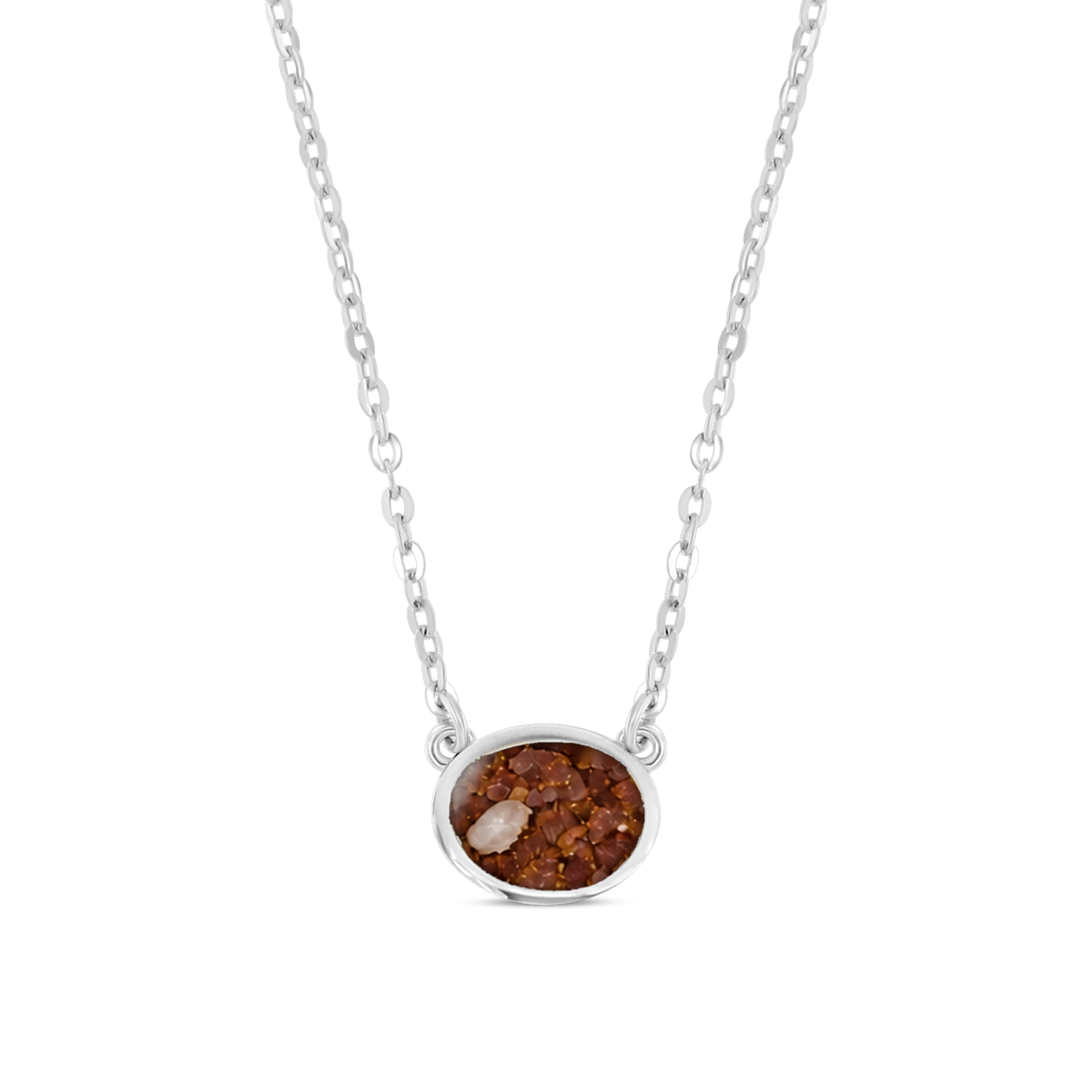 Juna as-ketting in 925 zilver met koperbruin askleur