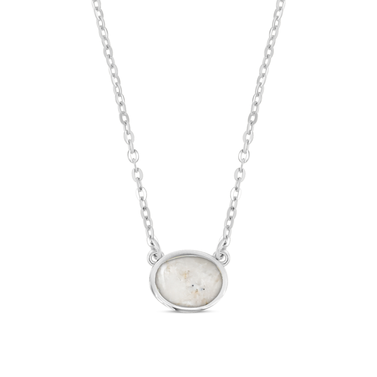 Juna as-ketting in 925 zilver met parelmoer askleur