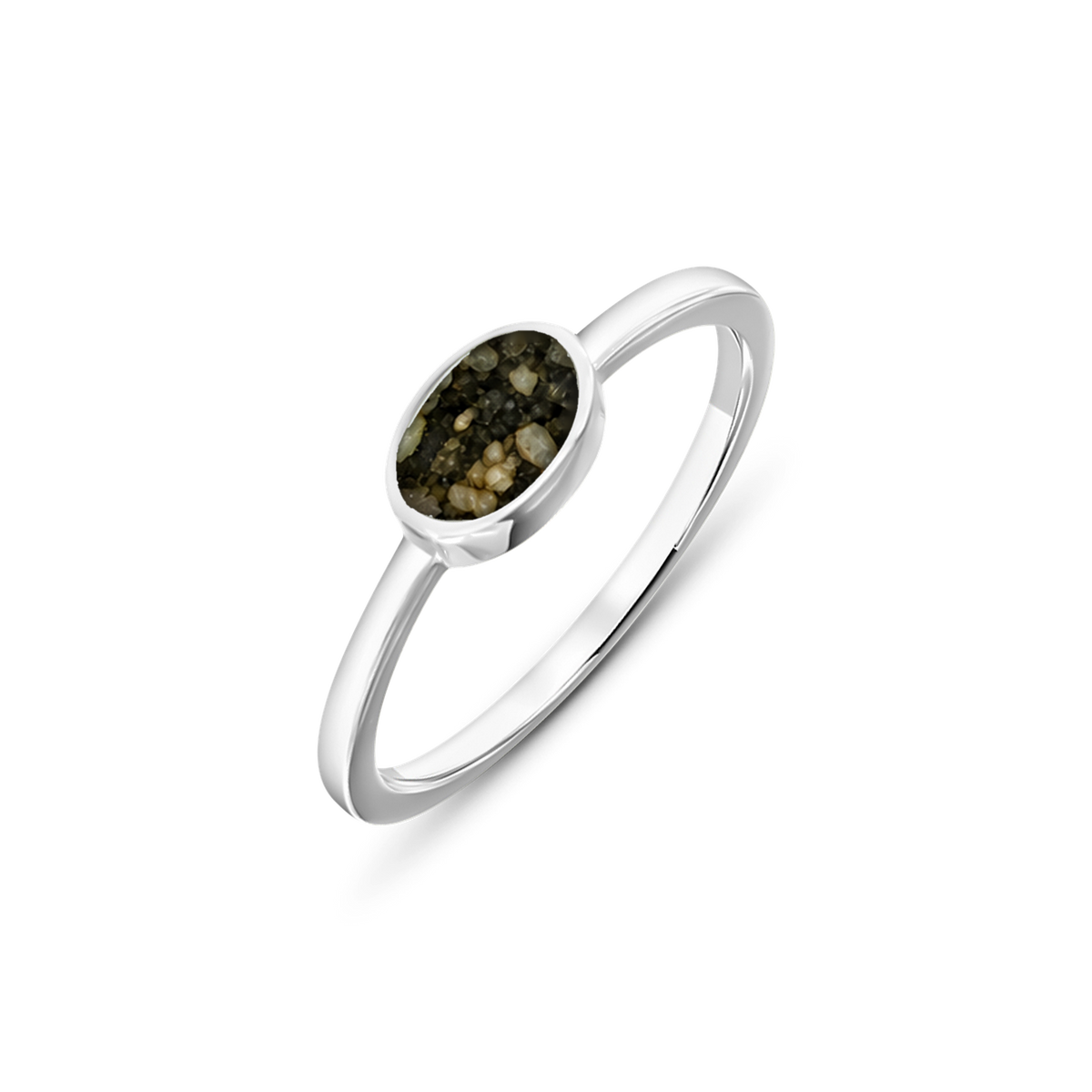 Juna as-ring in 925 zilver met antraciet askleur