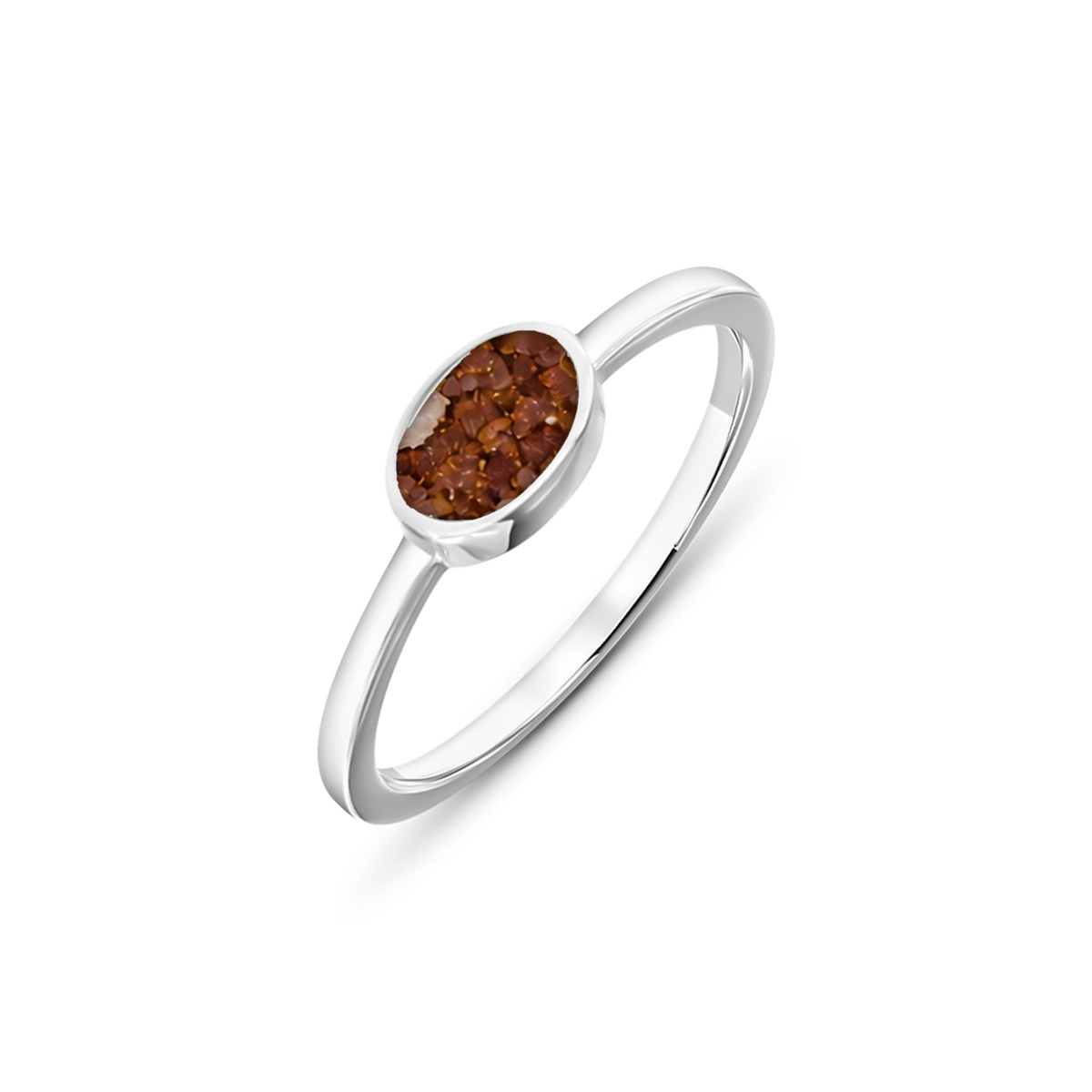 Juna as-ring in 925 zilver met koperbruin askleur