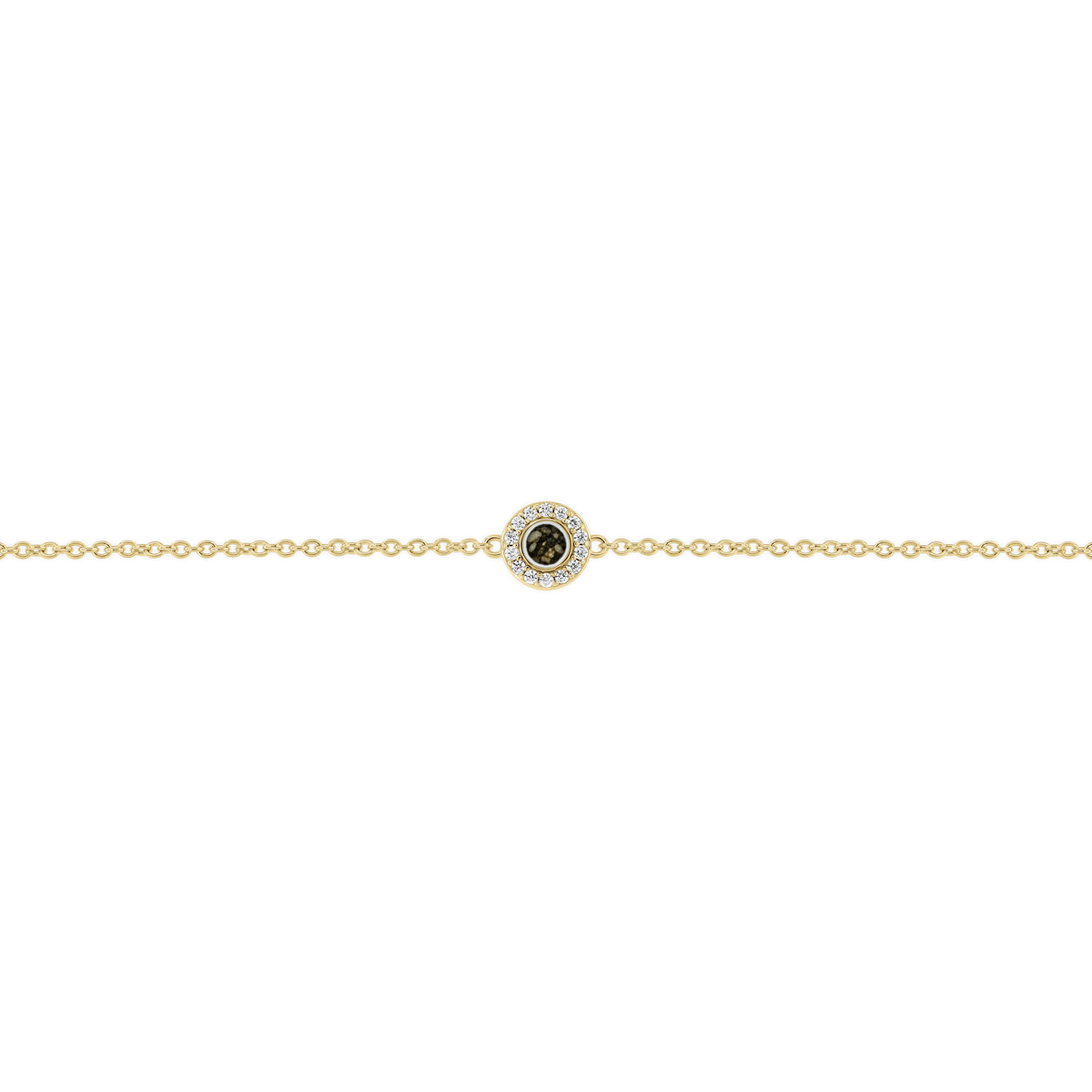 Juul as-armband in massief geel goud met antraciet askleur