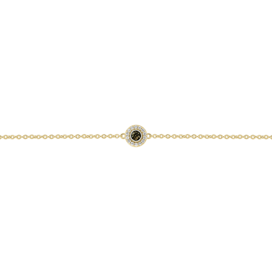 Juul as-armband in massief geel goud met antraciet askleur