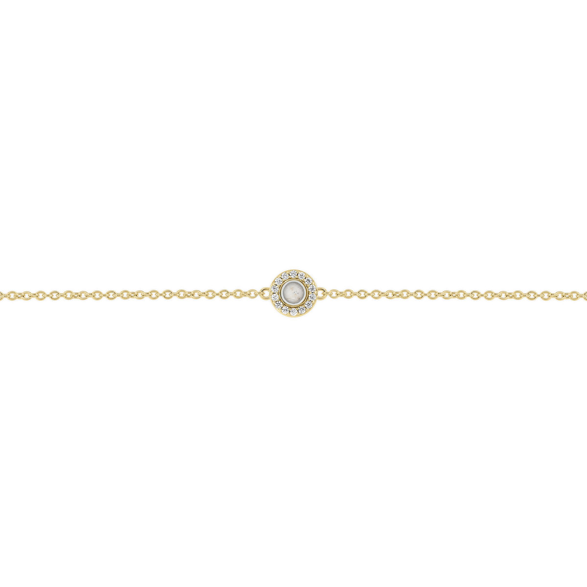 Juul as-armband in massief geel goud met parelmoer askleur