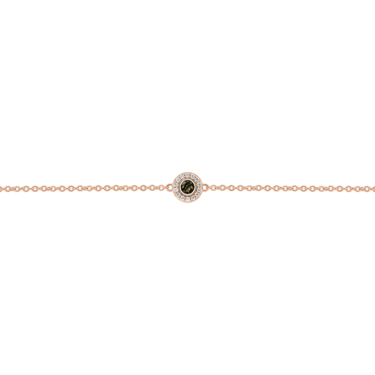Juul as-armband in massief rosé goud met antraciet askleur