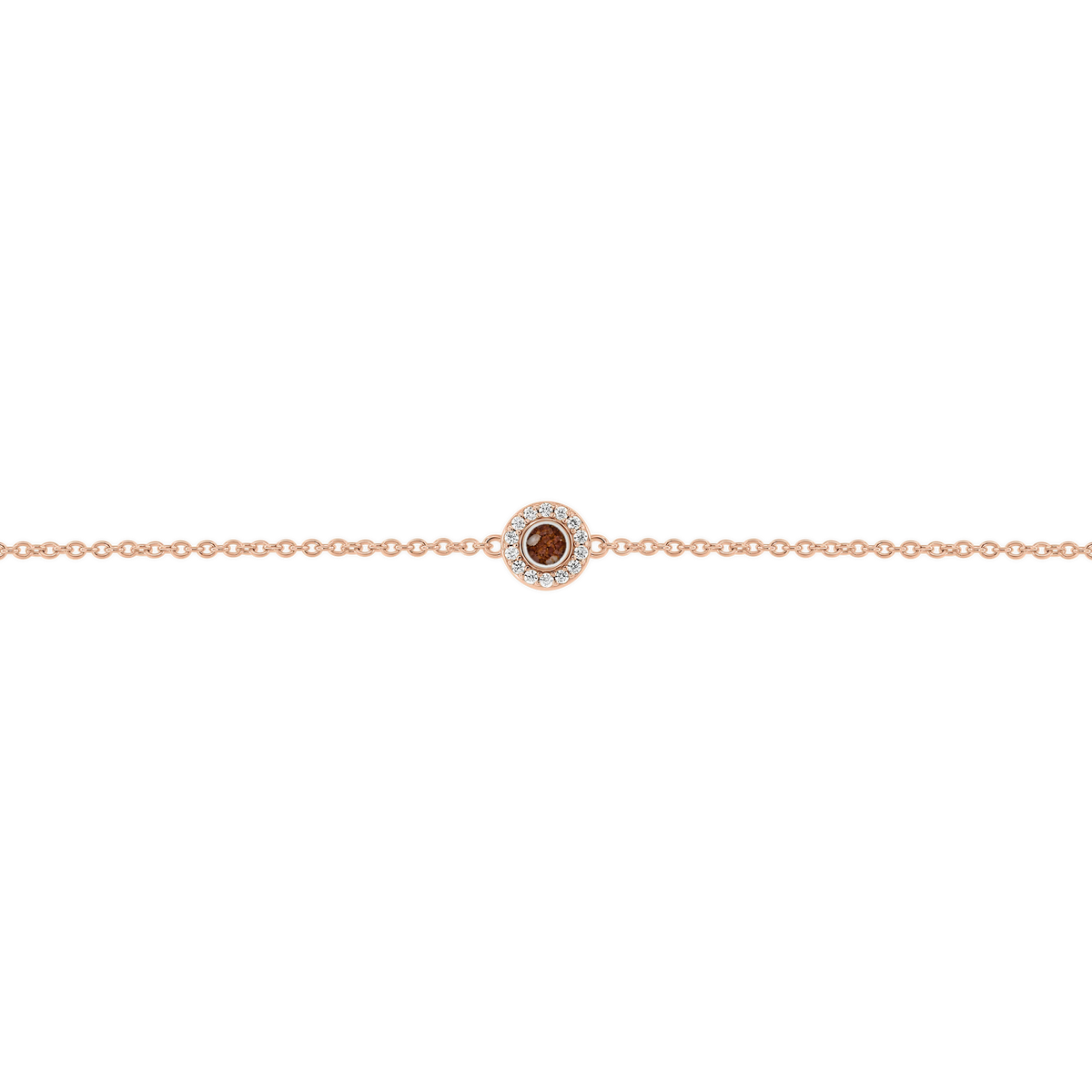 Juul as-armband in massief rosé goud met koperbruin askleur