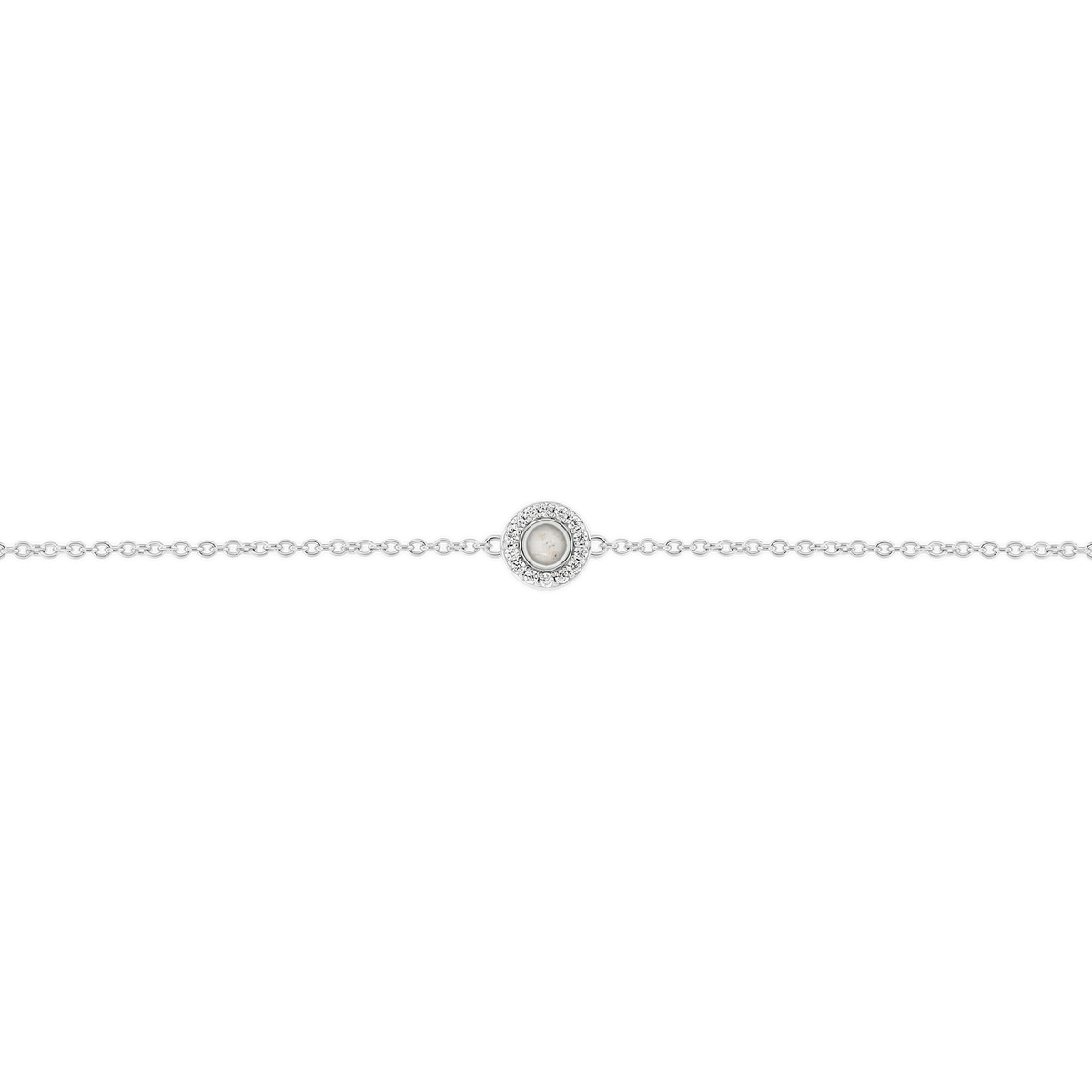 Juul as-armband in massief wit goud met parelmoer askleur